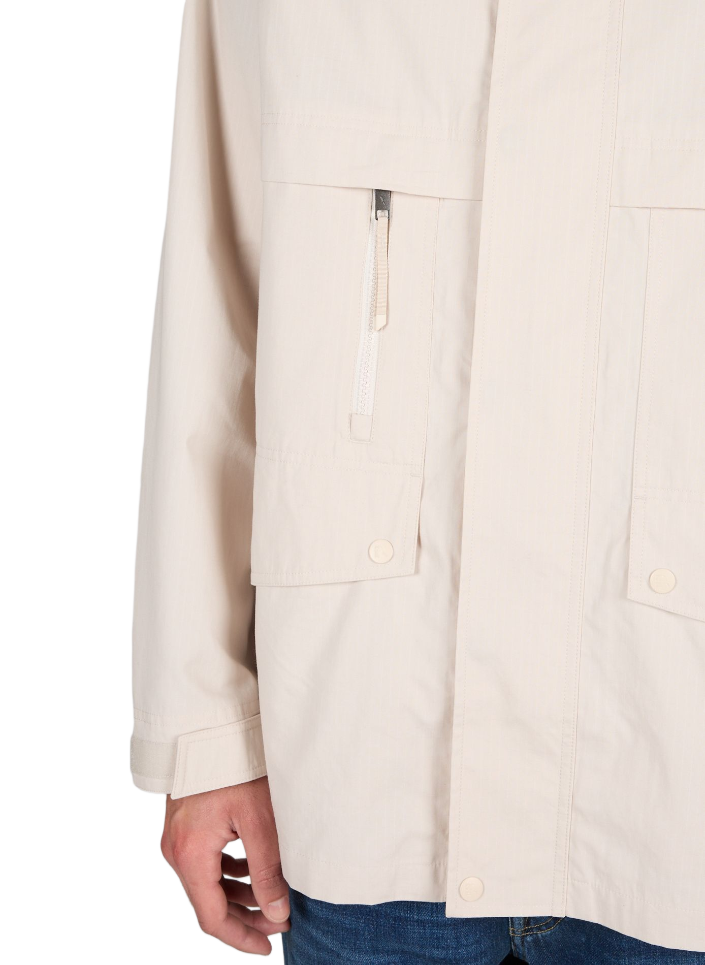 Water-repellent multi-pocket cotton blend jacket AIGLE Beige