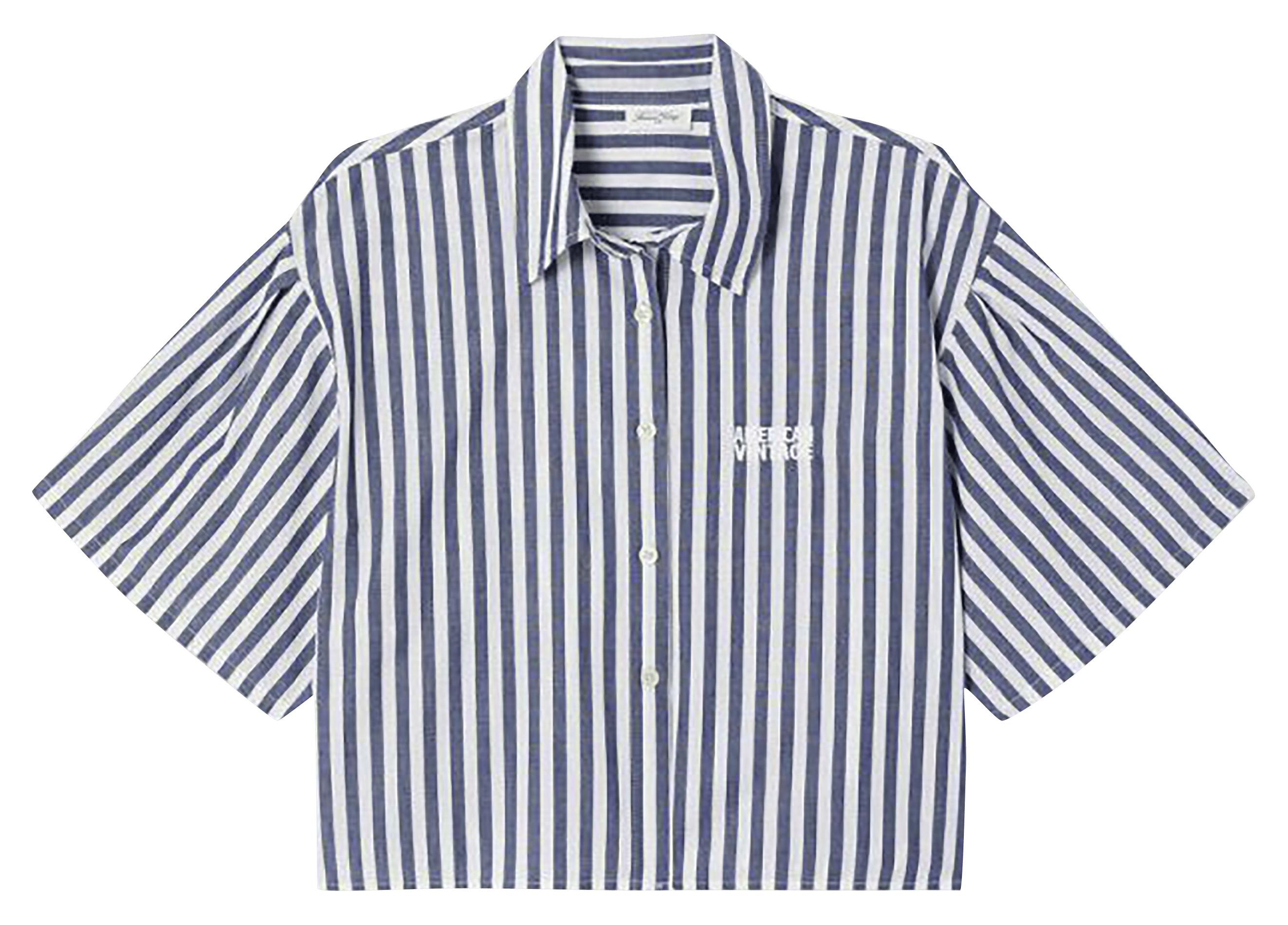 Chemise manches courtes rayée vextown AMERICAN VINTAGE Blanc