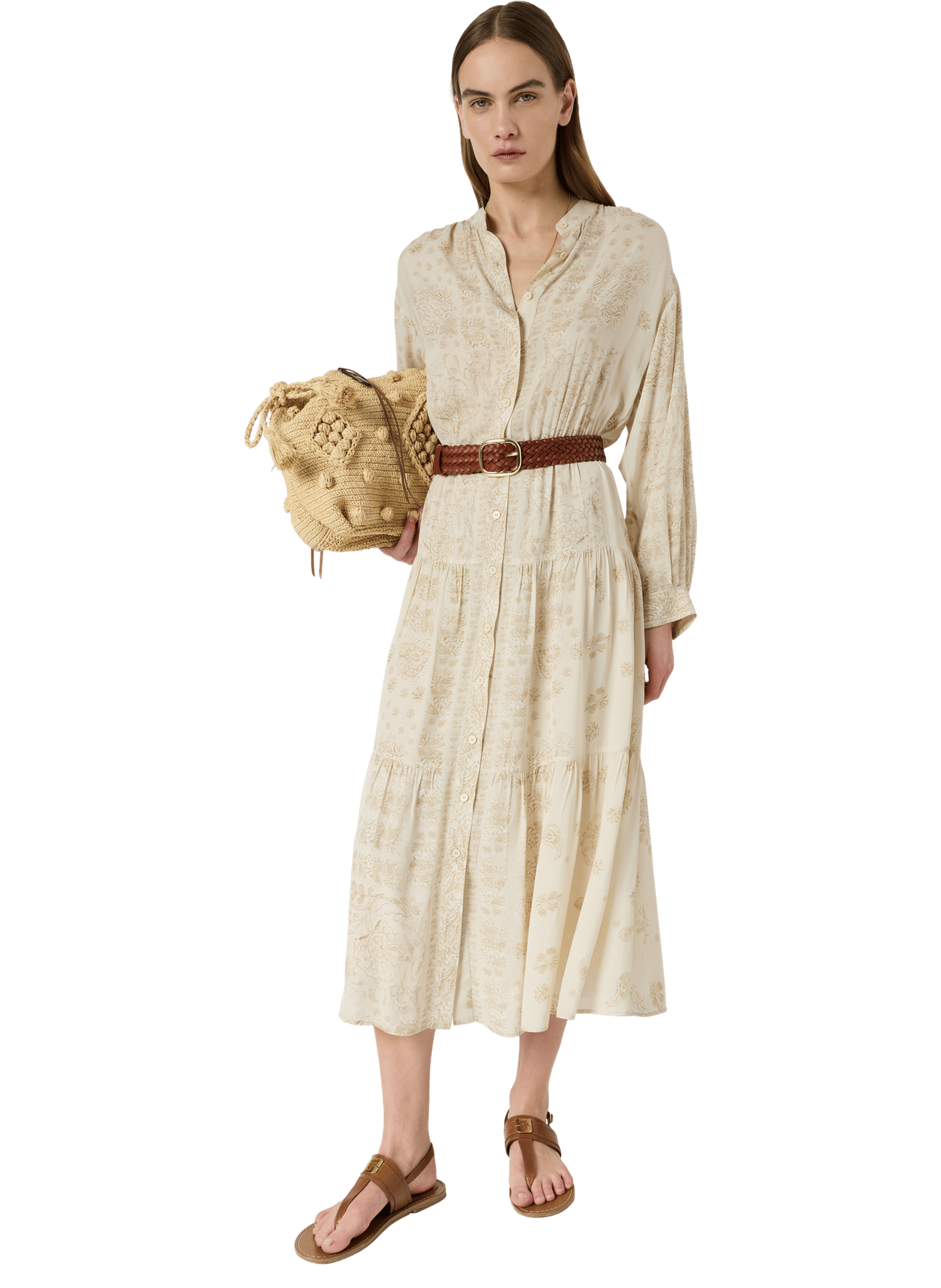 Robe longue à broderies - rishana GERARD DAREL Beige