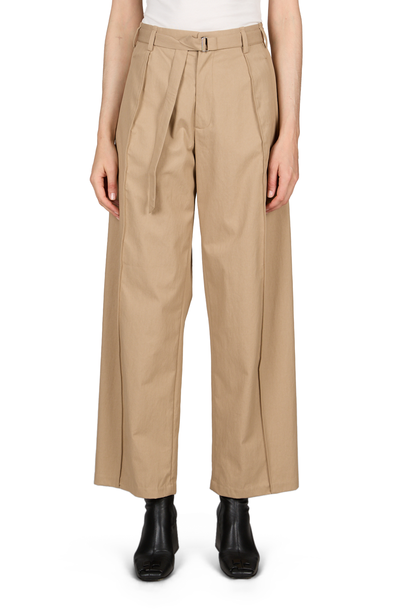 Pants with removable belt in blended cotton CO
