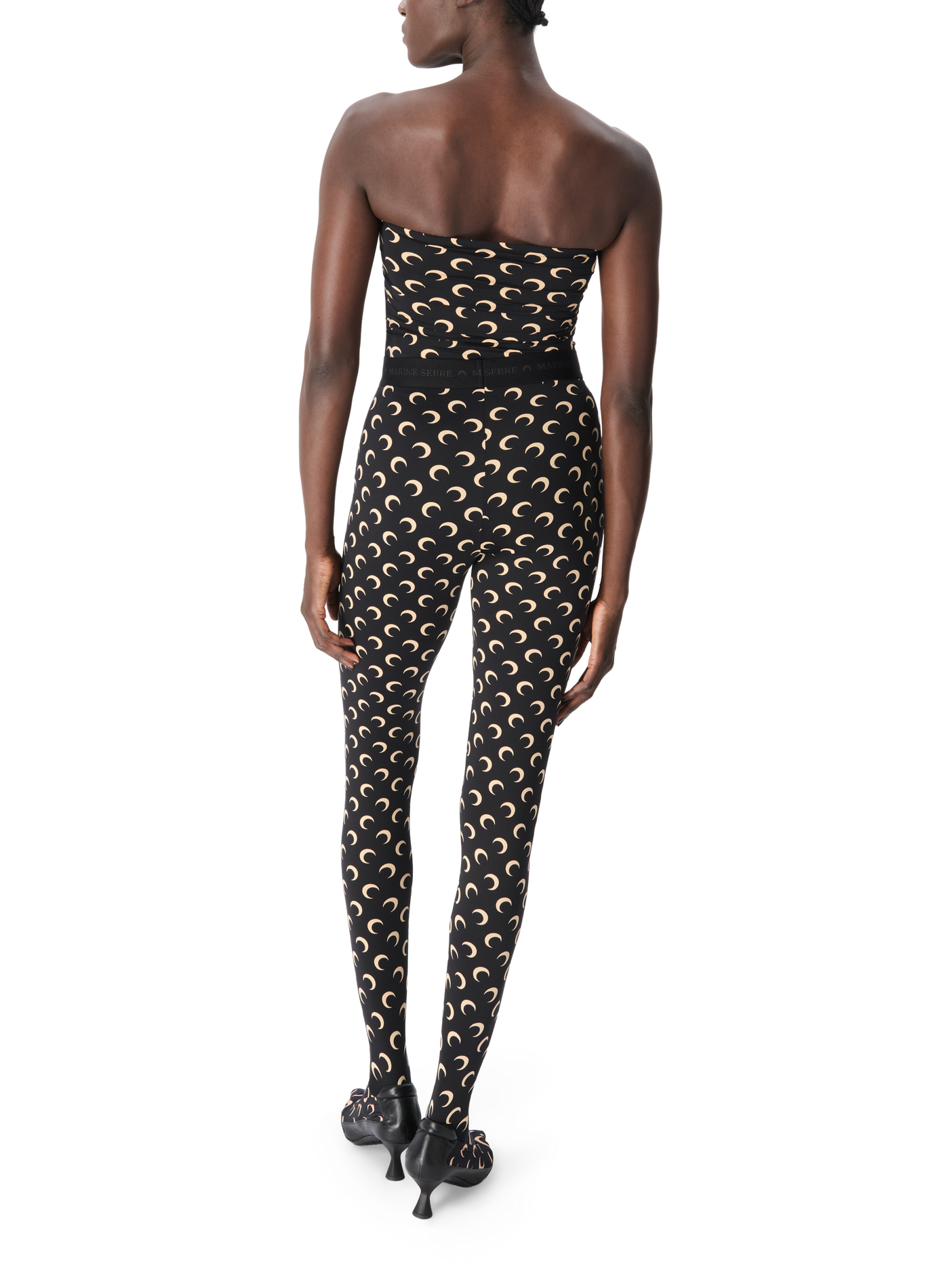Recycled moon jersey stirrup leggings MARINE SERRE Black