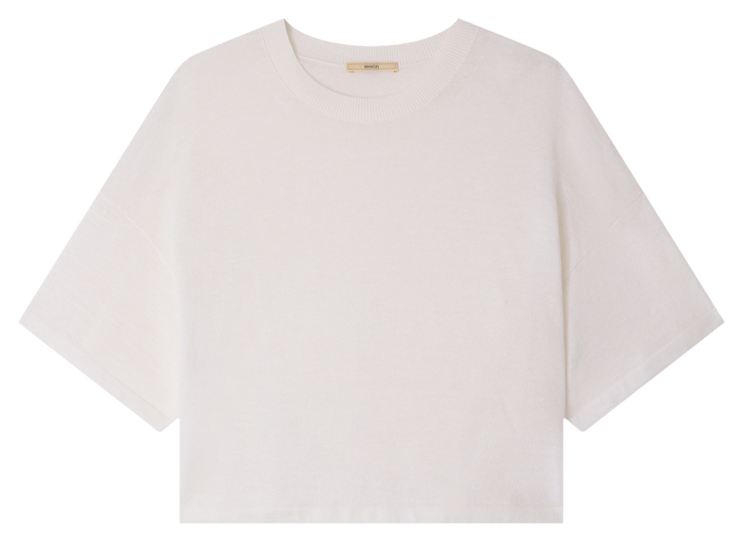 Tee-shirt ample uni en coton mélangé moderno SESSUN Blanc
