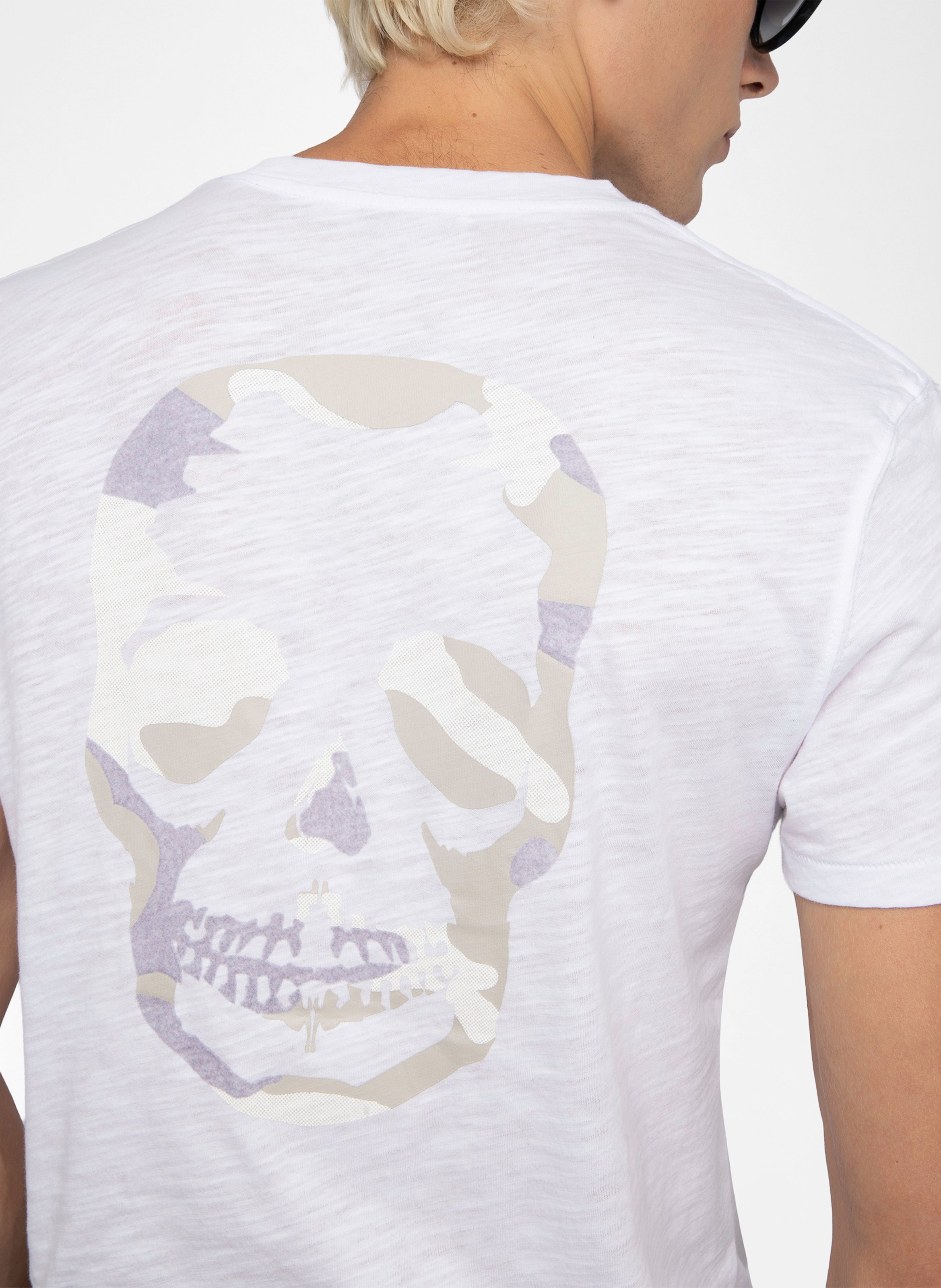 Tee-shirt droit col rond sérigraphié en coton stockholm ZADIG&VOLTAIRE Blanc
