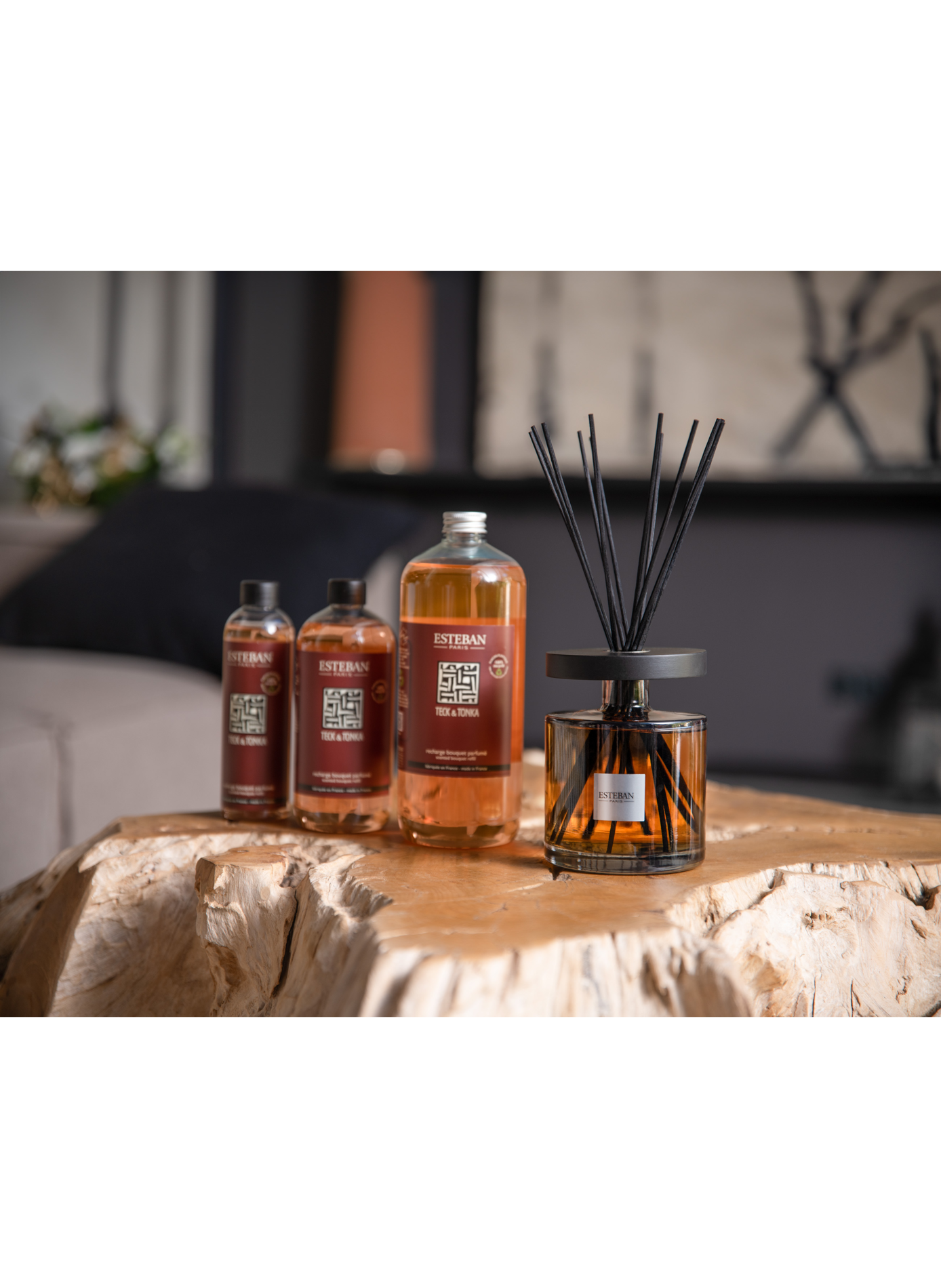 Recharge de parfum Teck & Tonka 250 ml ESTEBAN Marron