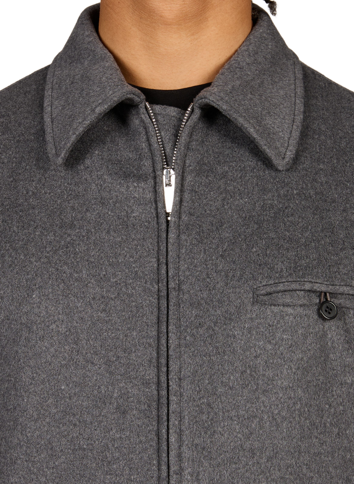 Bomber Primo en laine vierge et cachemire mélangés SLOWEAR Gris