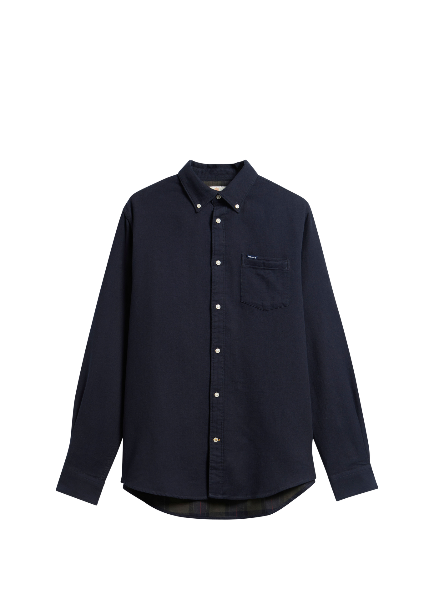 Rechte blouse met knoopkraag in effen katoen BARBOUR Blauw