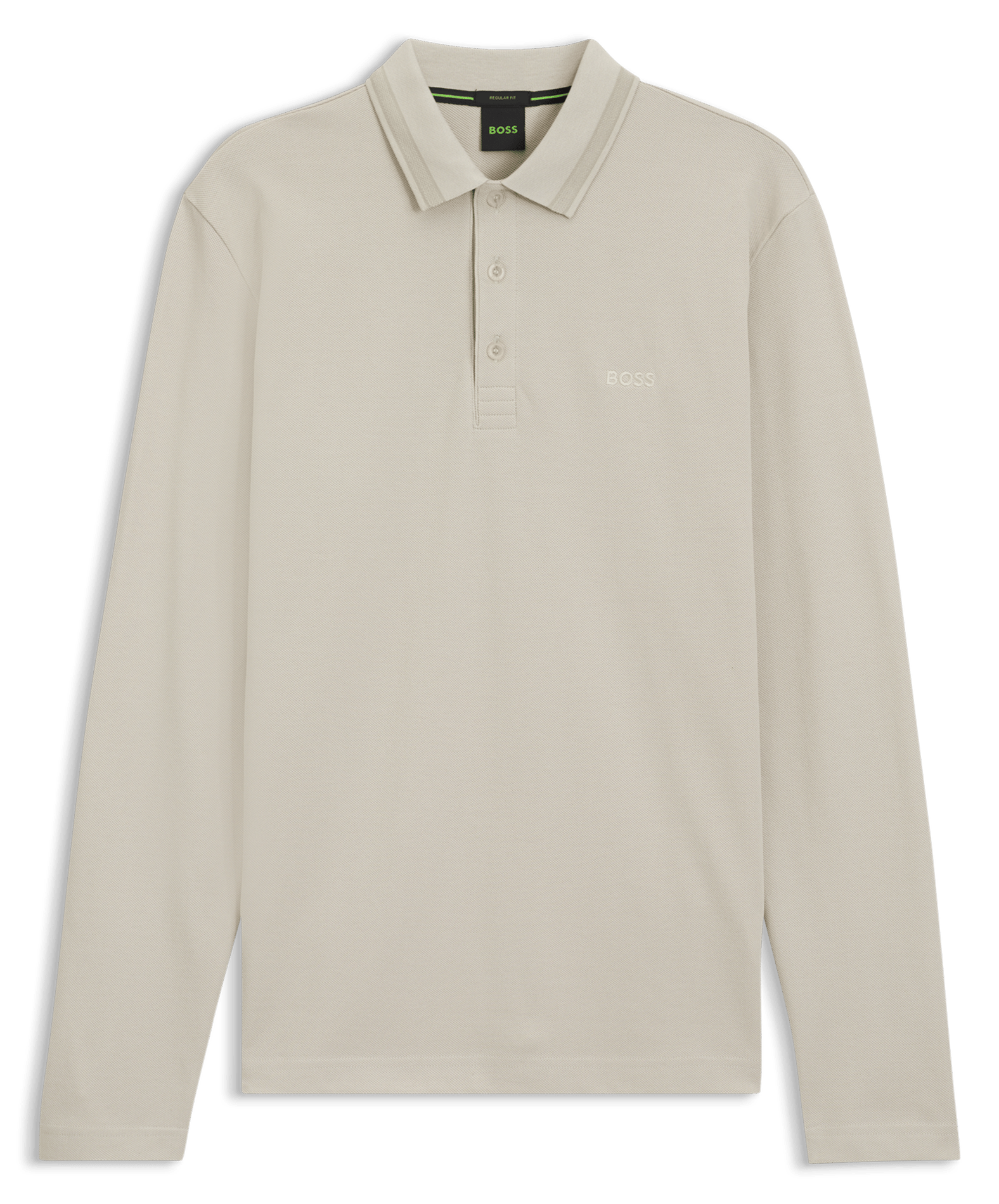 Polo manches longues en coton | Beige BOSS Homme