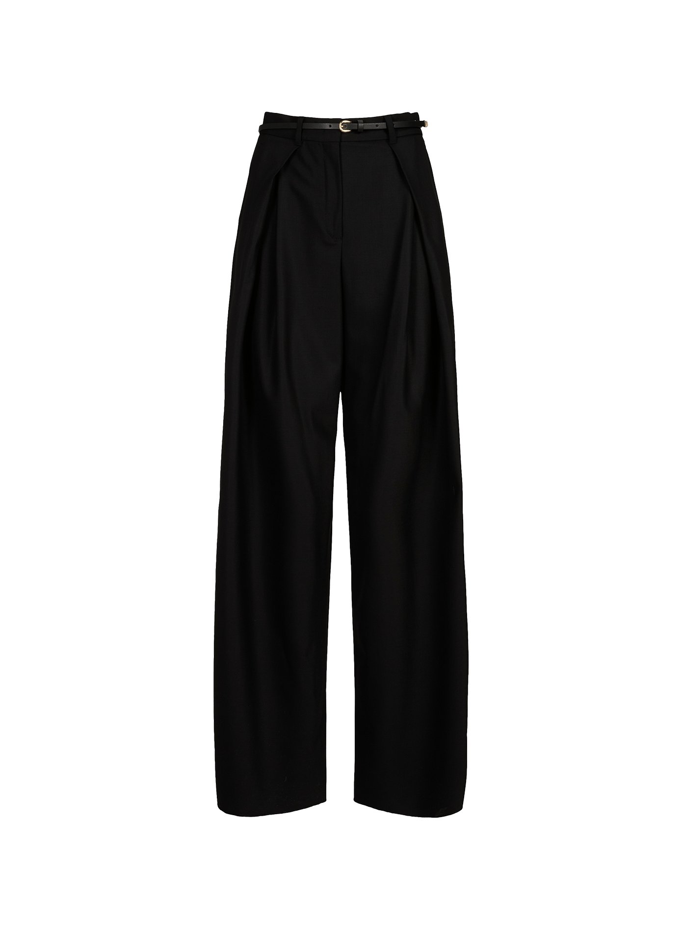 Wijde hoge taille broek van gemengde wol MAX MARA STUDIO Zwart