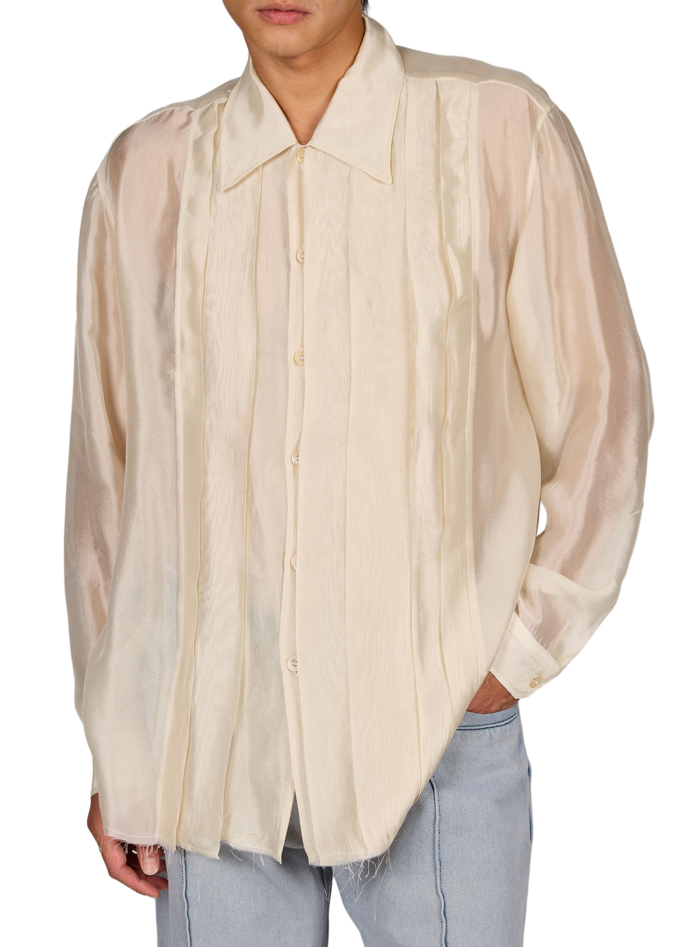 Pearl pleated straight shirt OUR LEGACY Beige