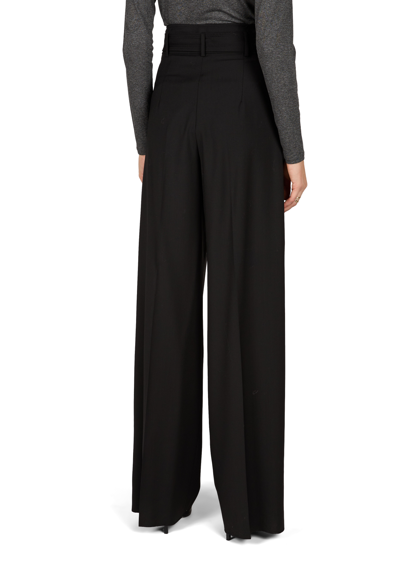 Wide-leg wool trousers MAX MARA STUDIO Black