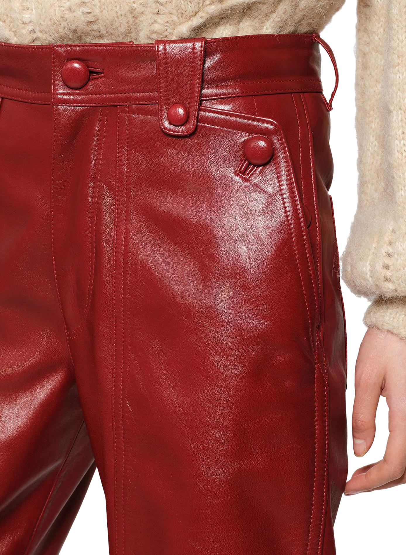 Valka trousers in smooth leather ISABEL MARANT Red