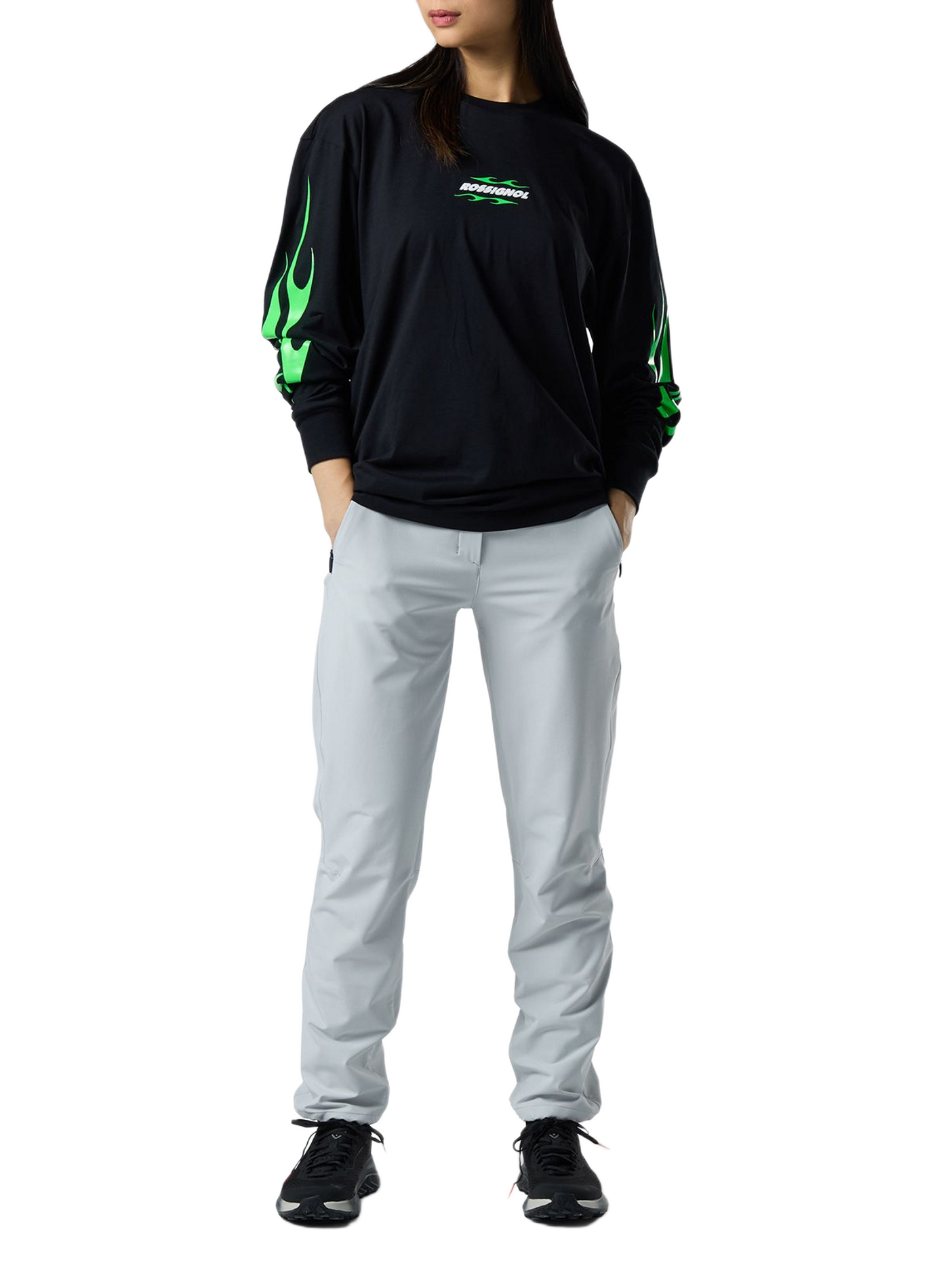 T-shirt droit col rond imprimé en coton ROSSIGNOL Schwarz