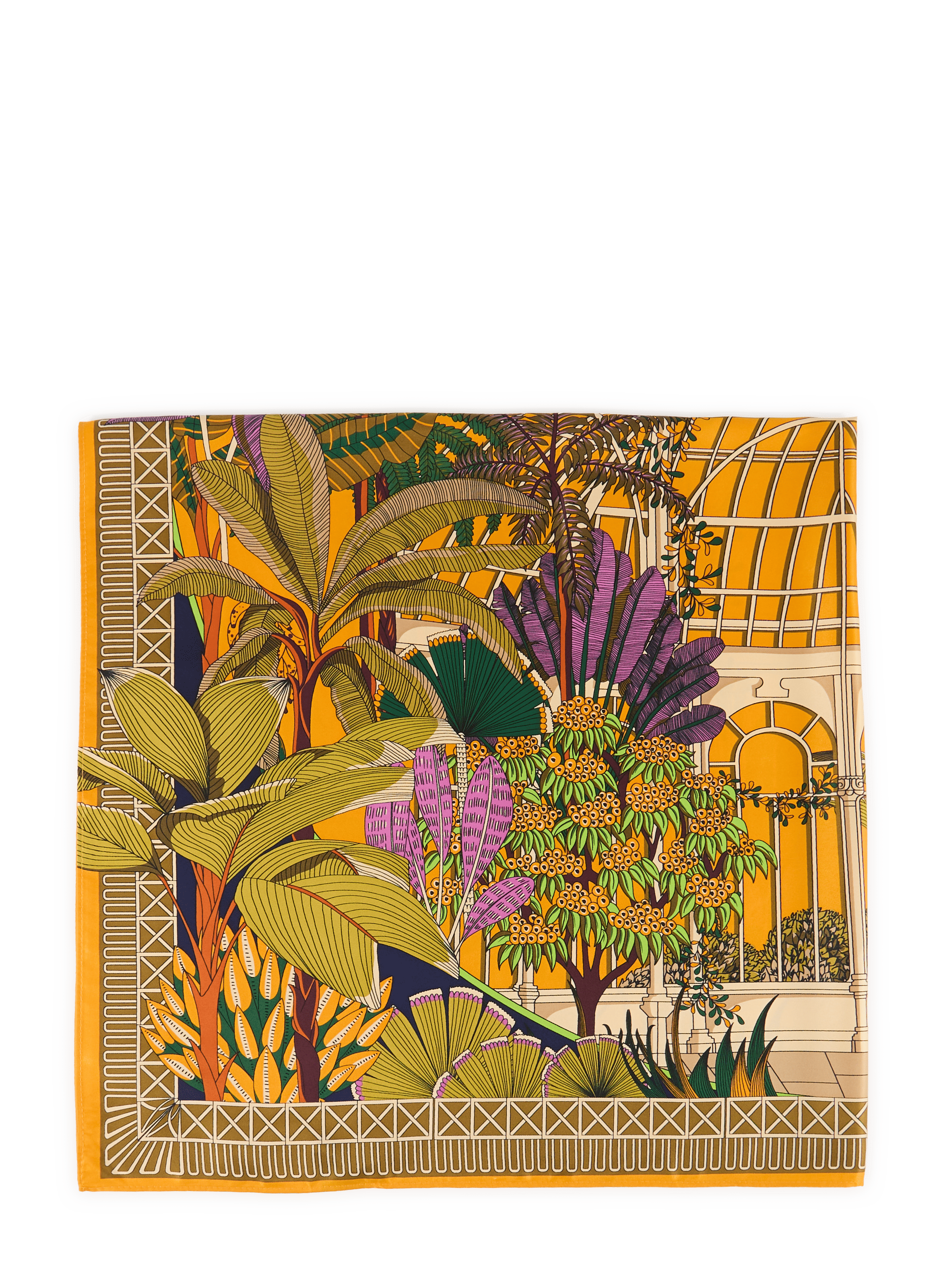 Foulard rectangle Jardin imprimé  WILD Jaune