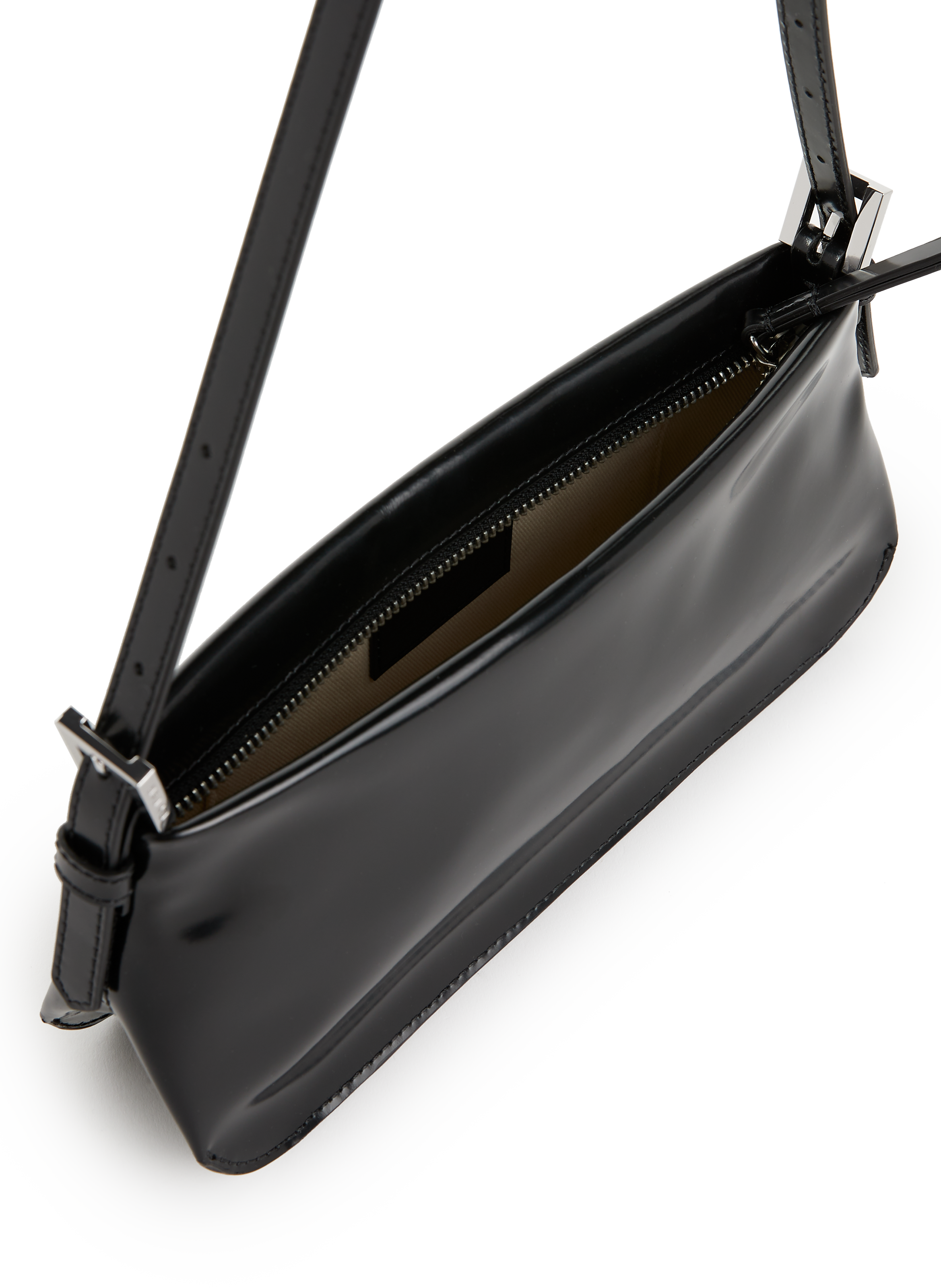 Dulce leather baguette bag BY FAR Black