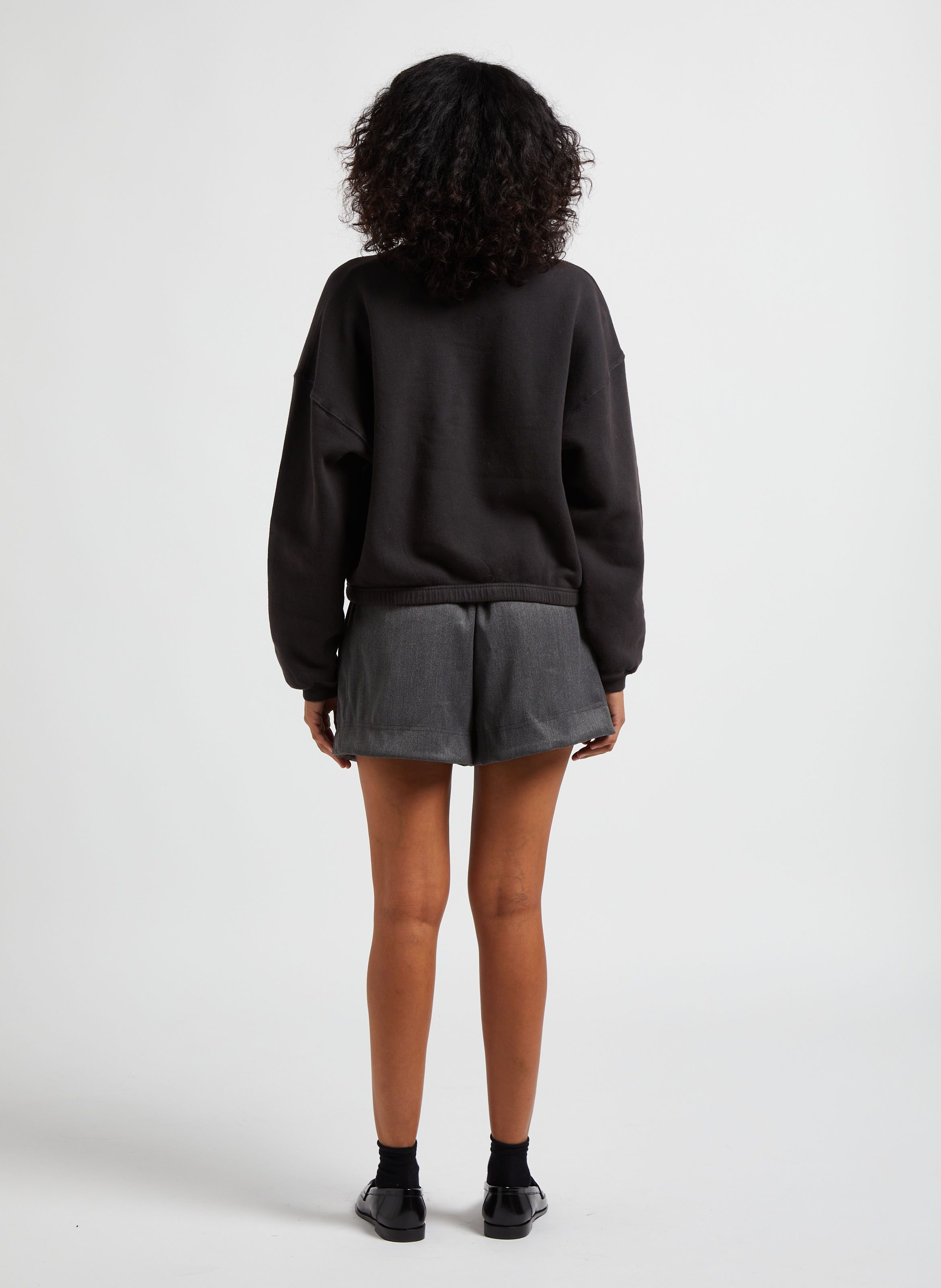 Sweat court col rond en coton mélangé izubird AMERICAN VINTAGE Noir