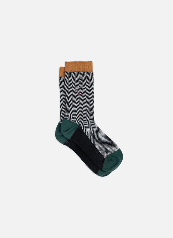 Chaussettes en coton peigné chevrons Noir by BILLYBELT BILLYBELT Chaussettes en coton peigné chevrons Noir