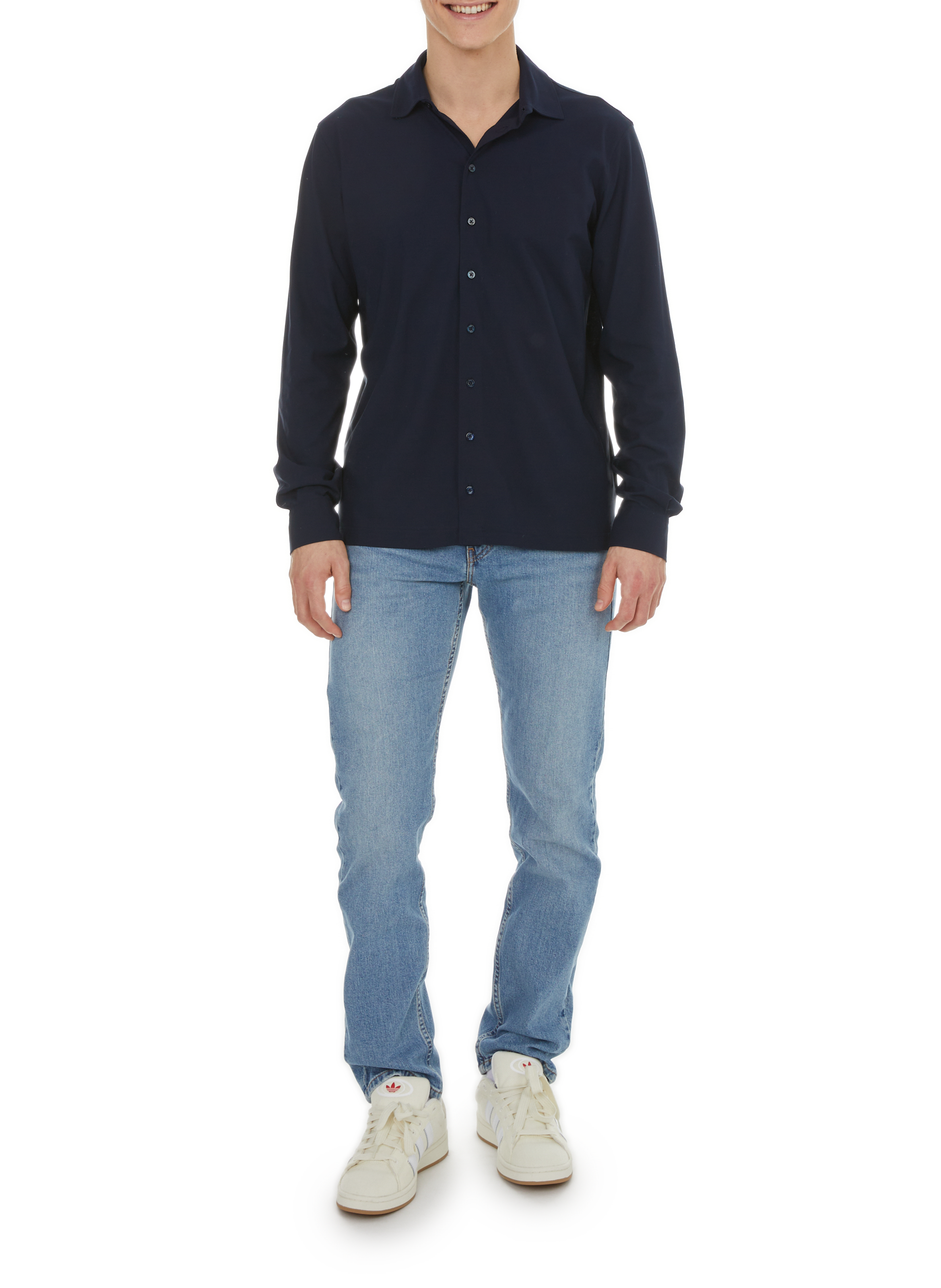 Plain cotton shirt HERNO Blue