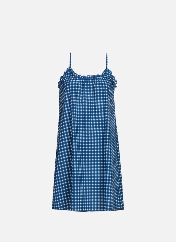 Gingham printed nightgown Blue by GERMAINE DES PRÉS GERMAINE DES PRÉS Gingham printed nightgown Blue