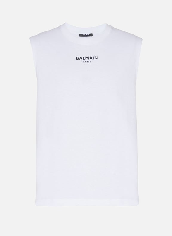 Débardeur brodé balmain paris Blanc by BALMAIN BALMAIN Débardeur brodé balmain paris Blanc