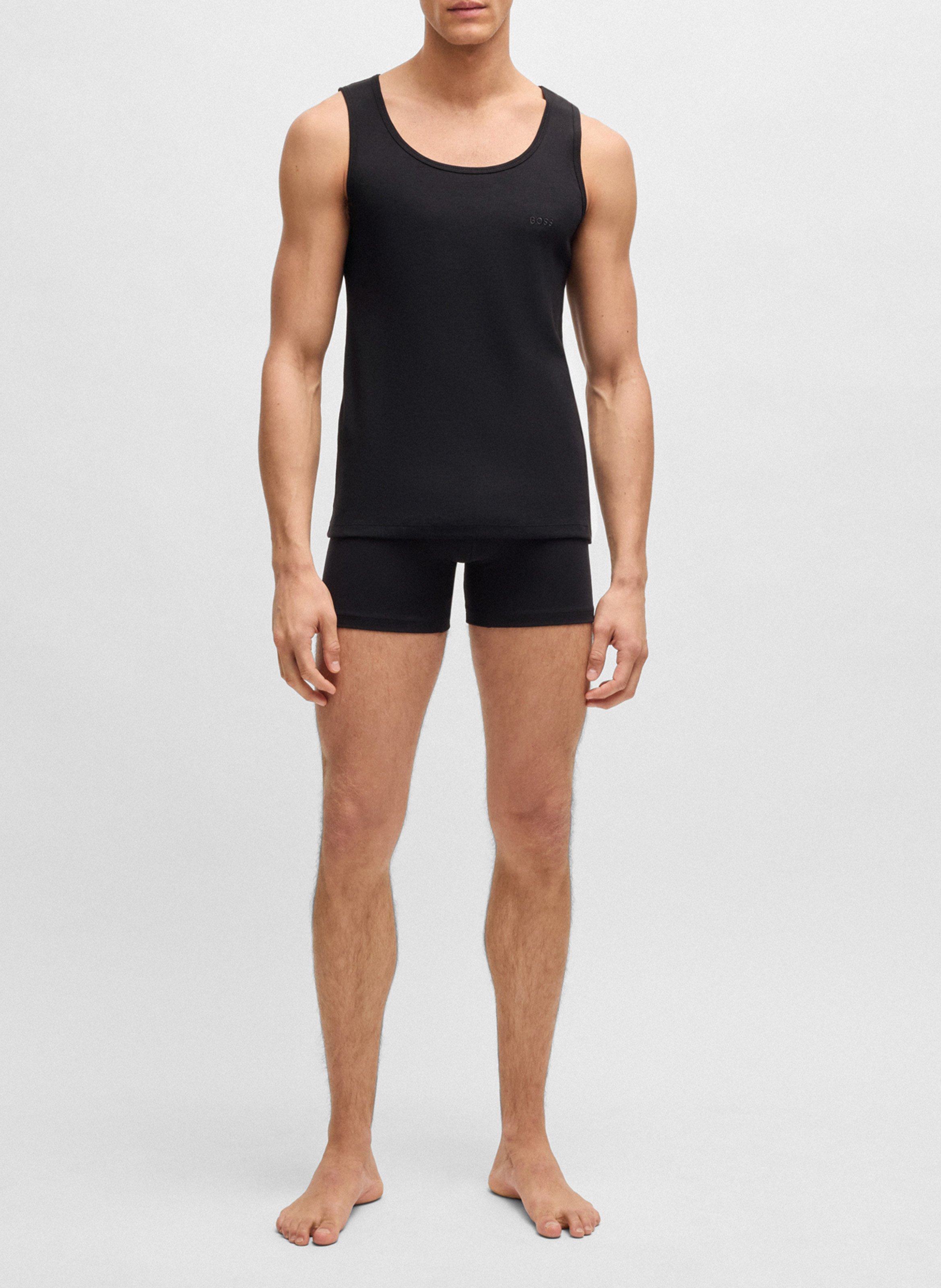 Lot de trois débardeurs en coton BOSS Noir
