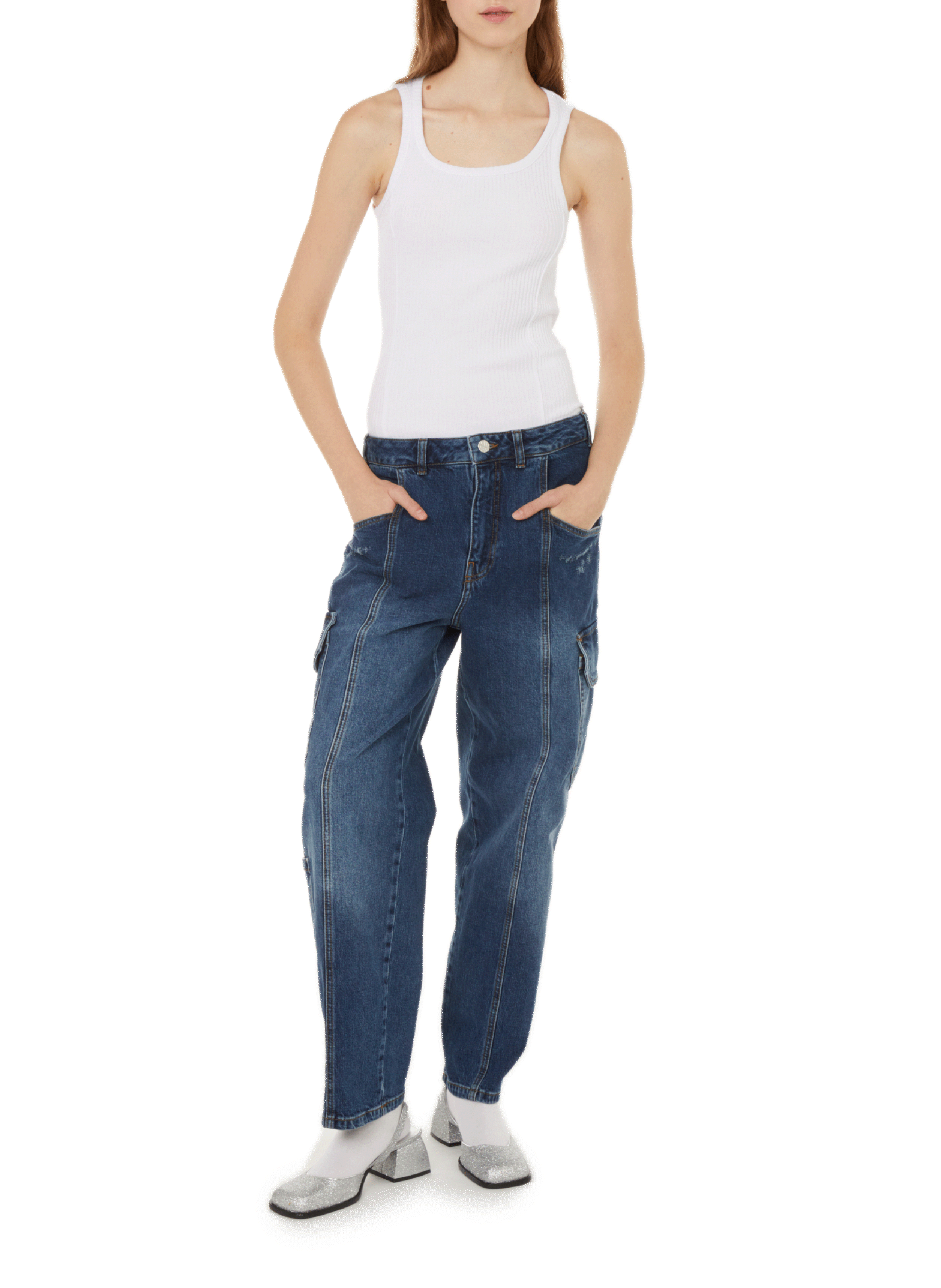 Top débardeur côtelé CAES Blanc