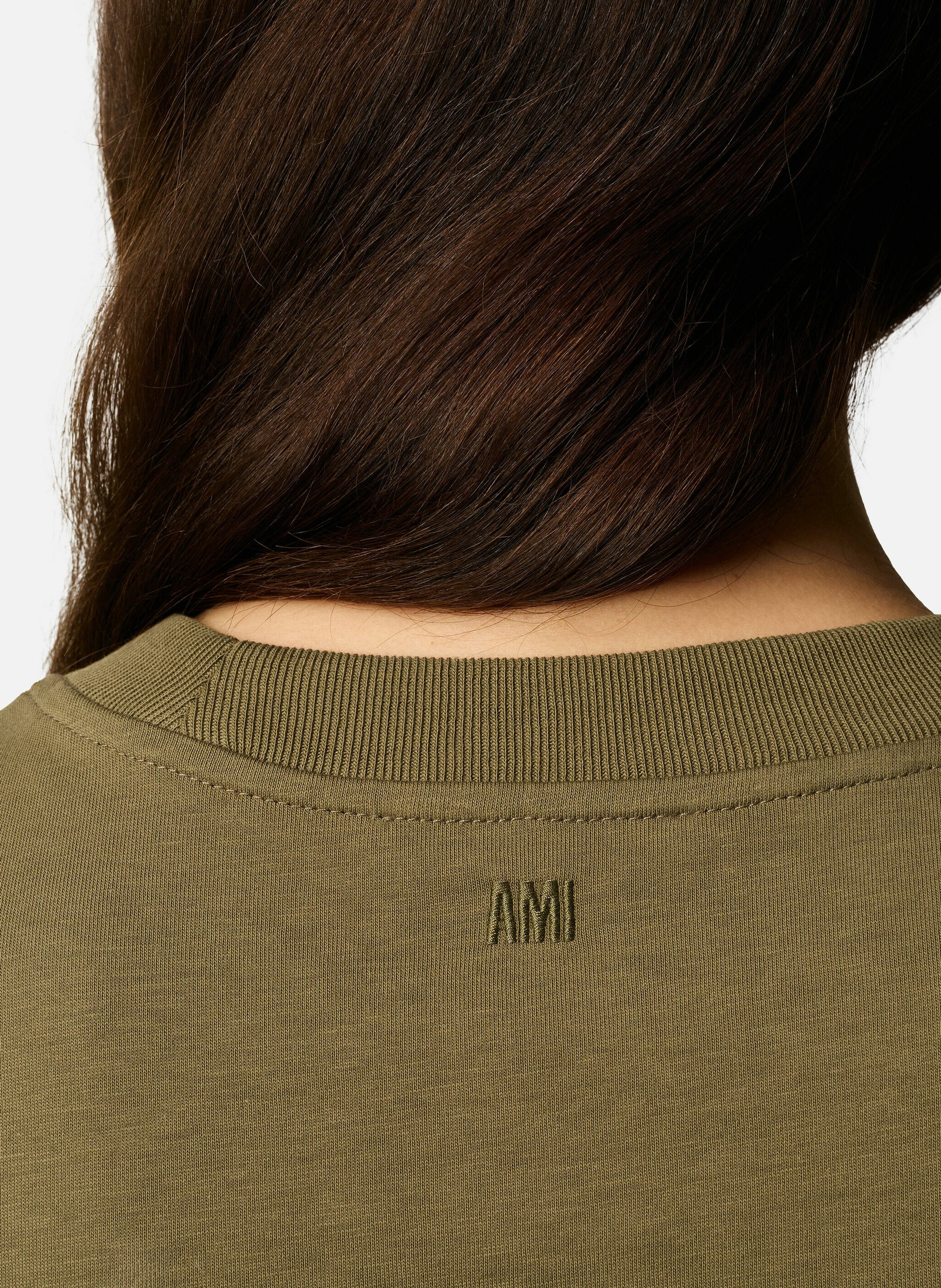 T-shirt ami de coeur croppé en coton AMI PARIS Vert