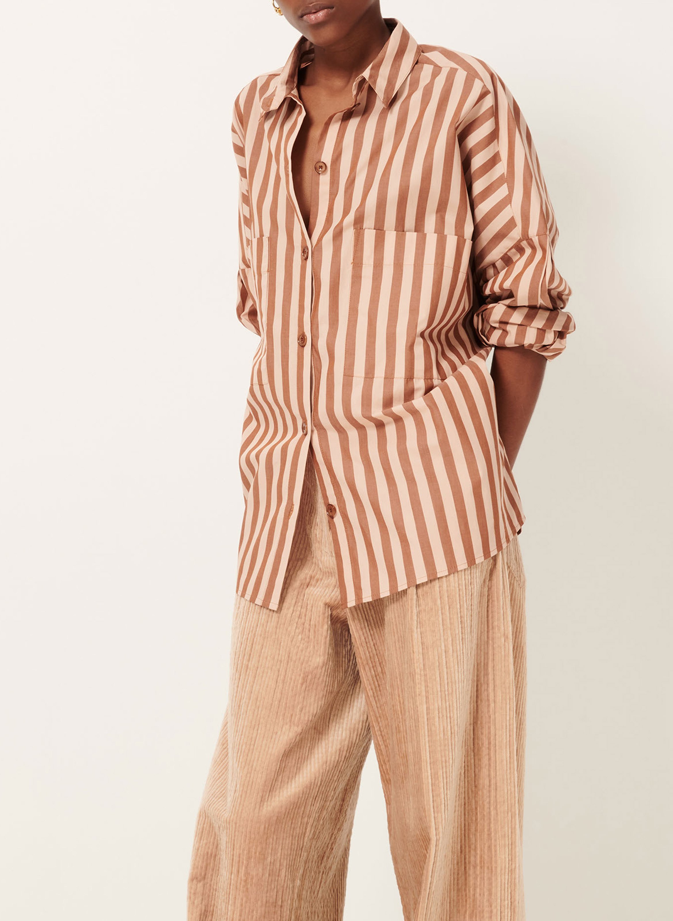 Chemise col classique en coton fontania SESSUN Marron