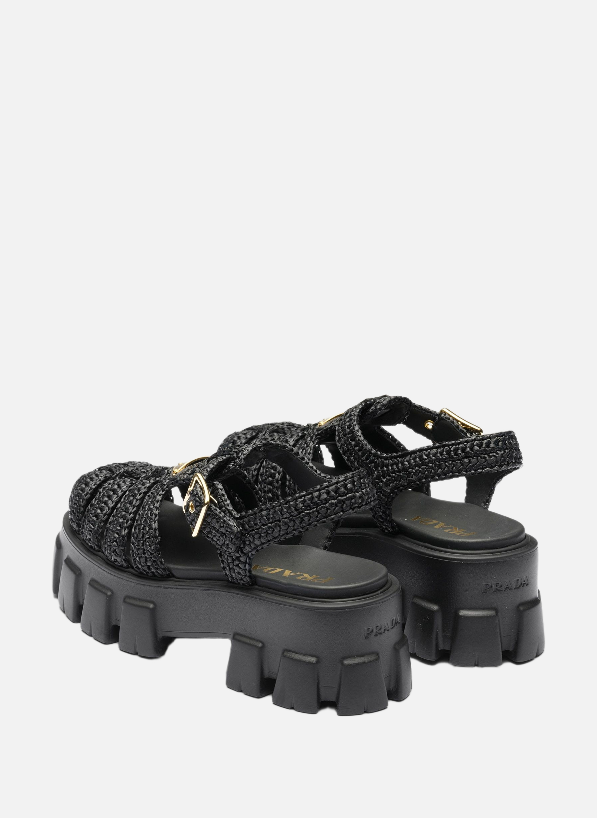 Sandales monolith en crochet Noir