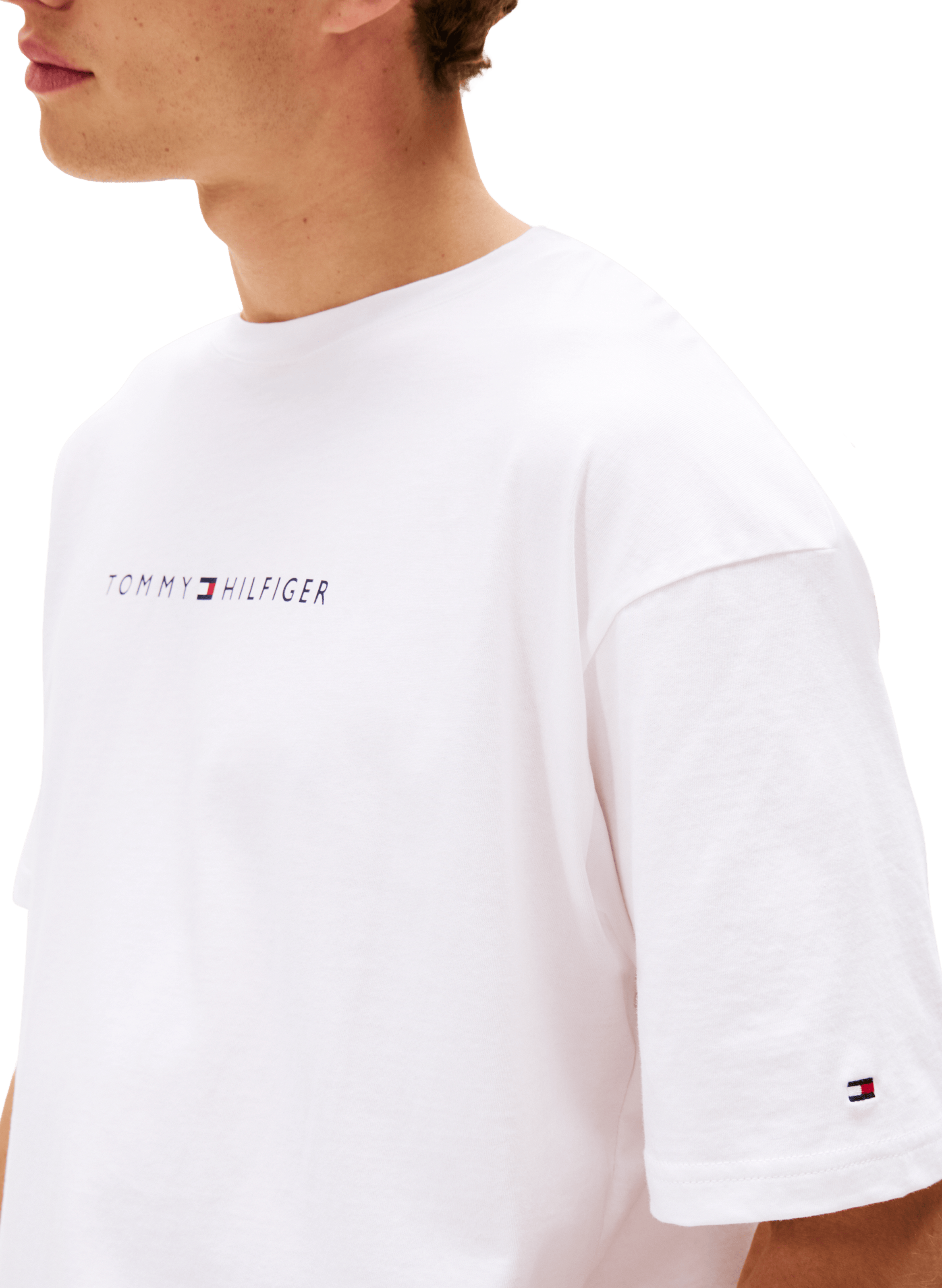 T-shirt de pyjama en coton TOMMY HILFIGER Blanc