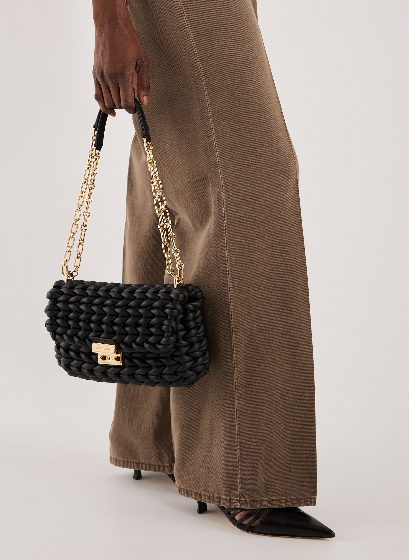 Sac à main texturé en cuir  Noir