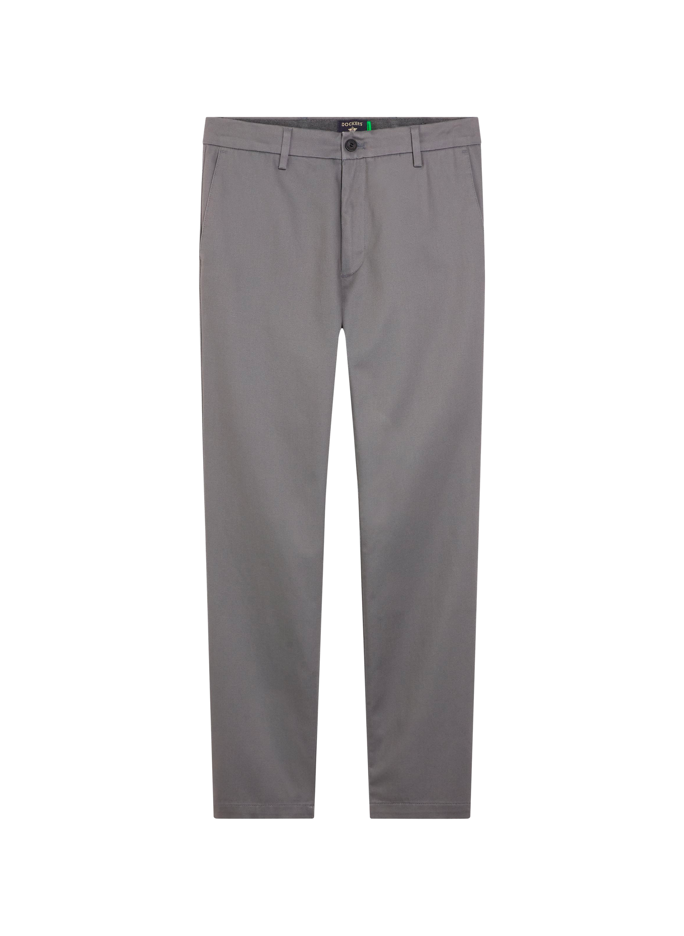 Pantalon uni en coton DOCKERS Gris