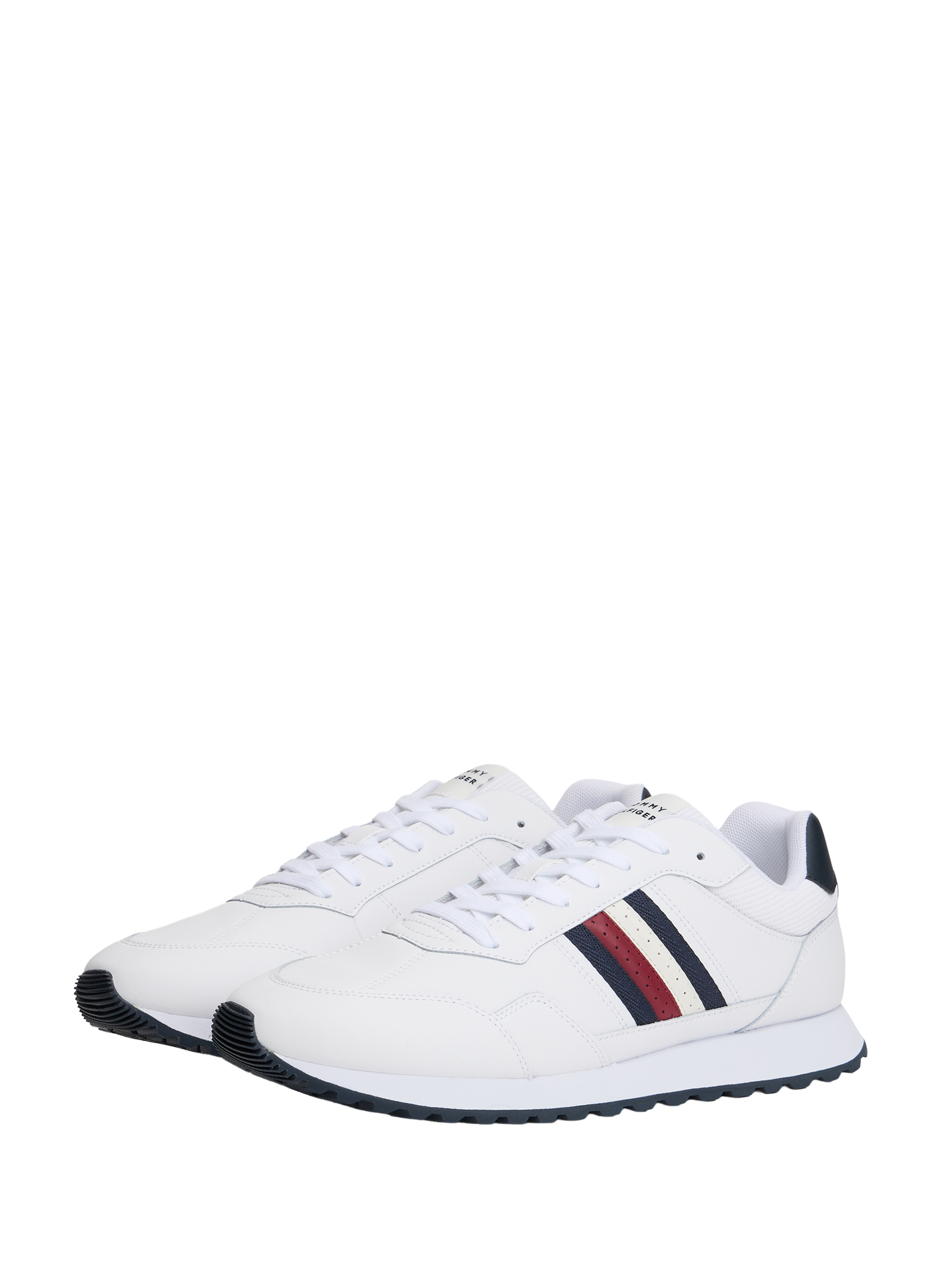 Iconic leather chunky sneakers TOMMY HILFIGER White
