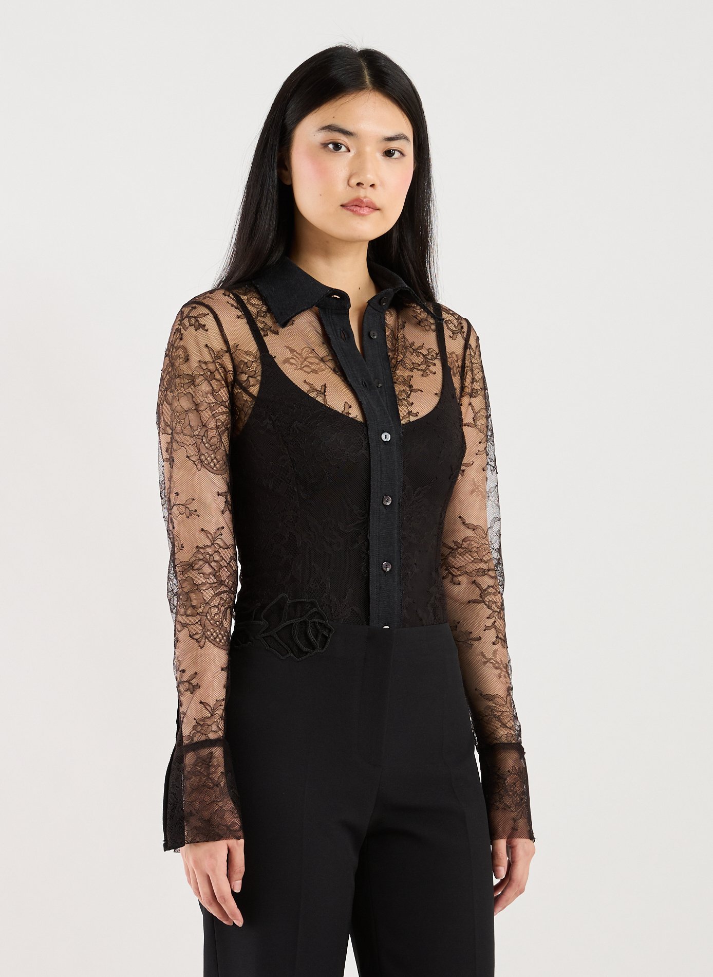 Body en dentelle  BLUMARINE Noir