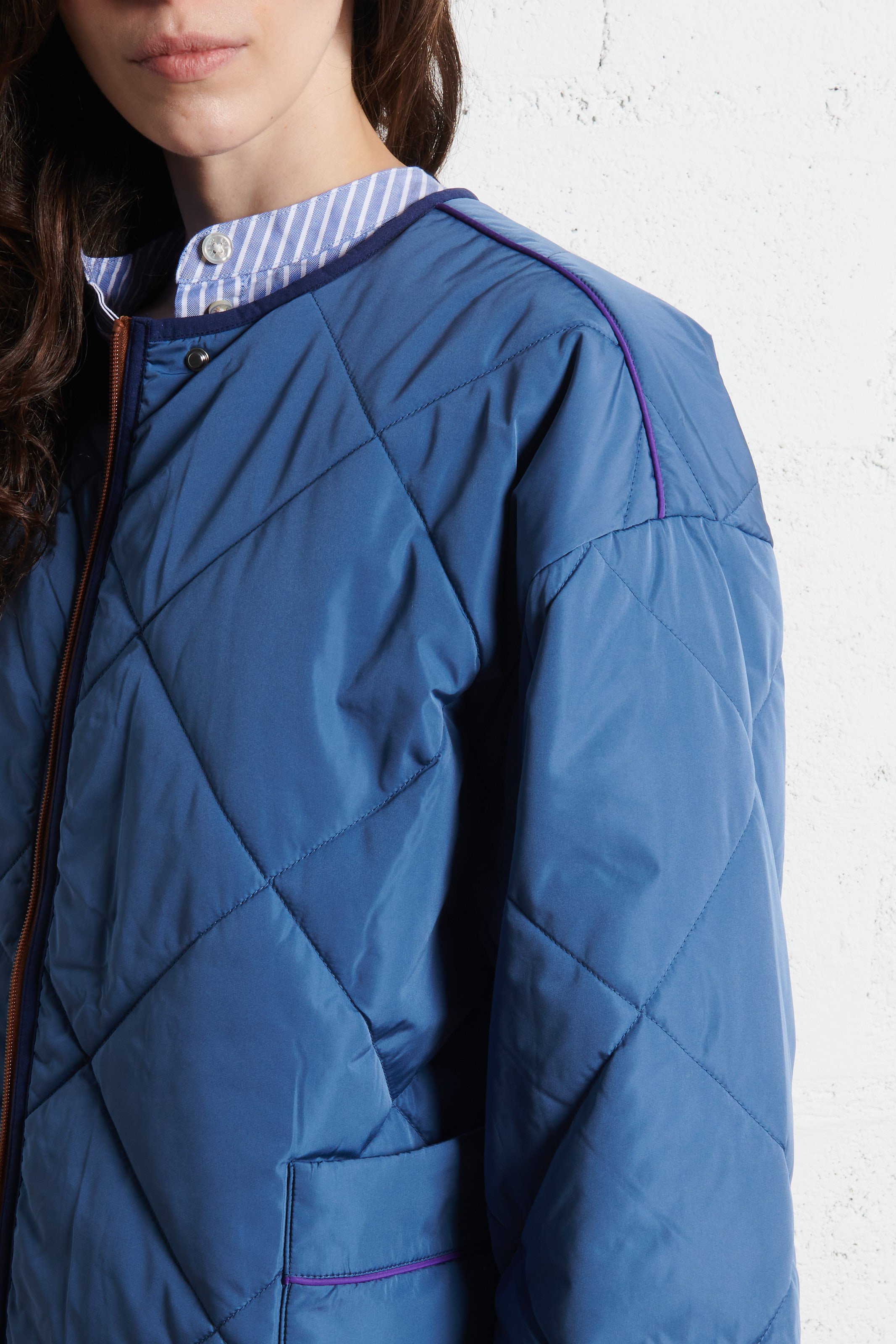 Veste oversize matelassée vowbay Bleu