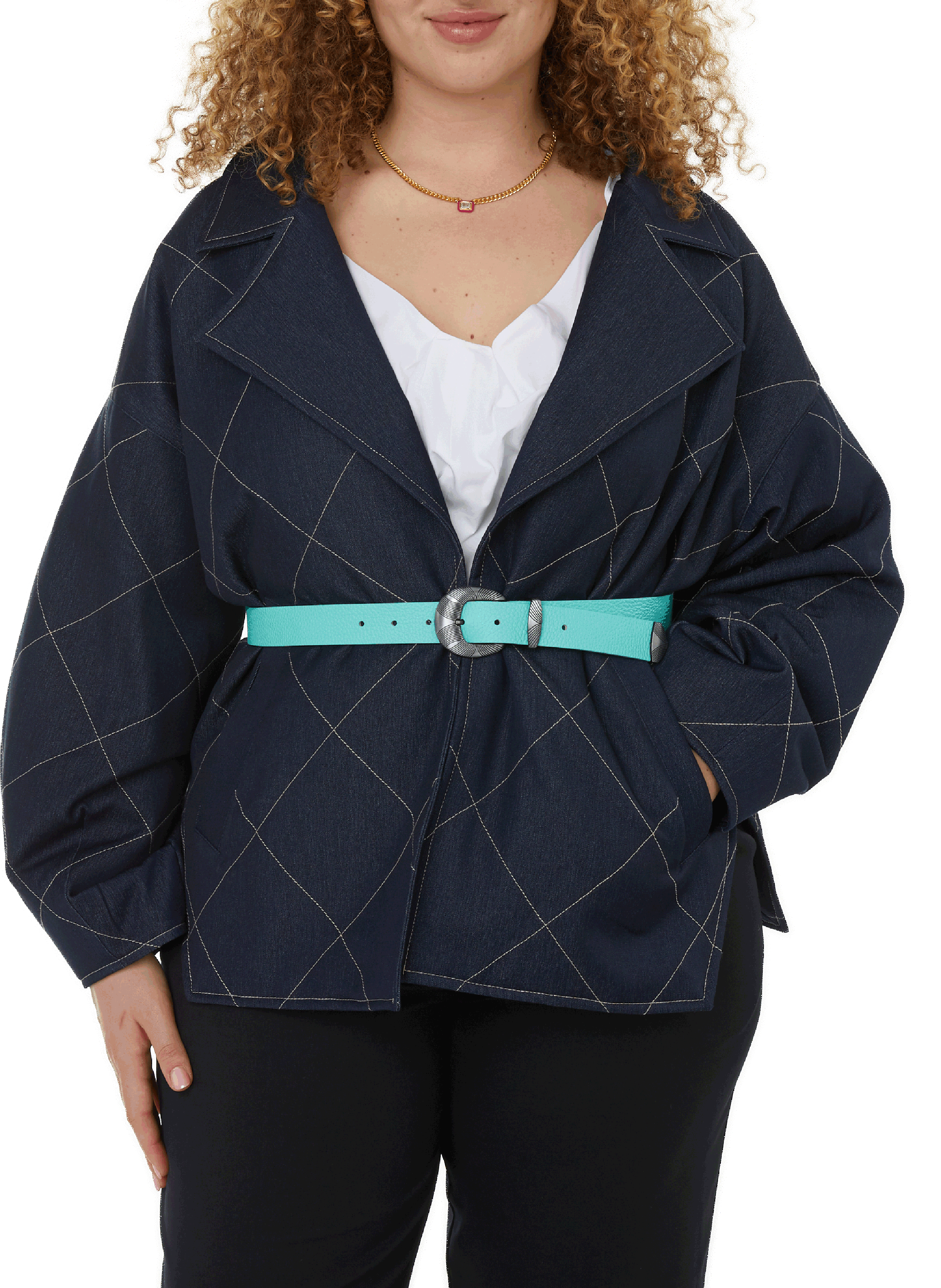 Ceinture en cuir grainé SAISON 1865 Bleu