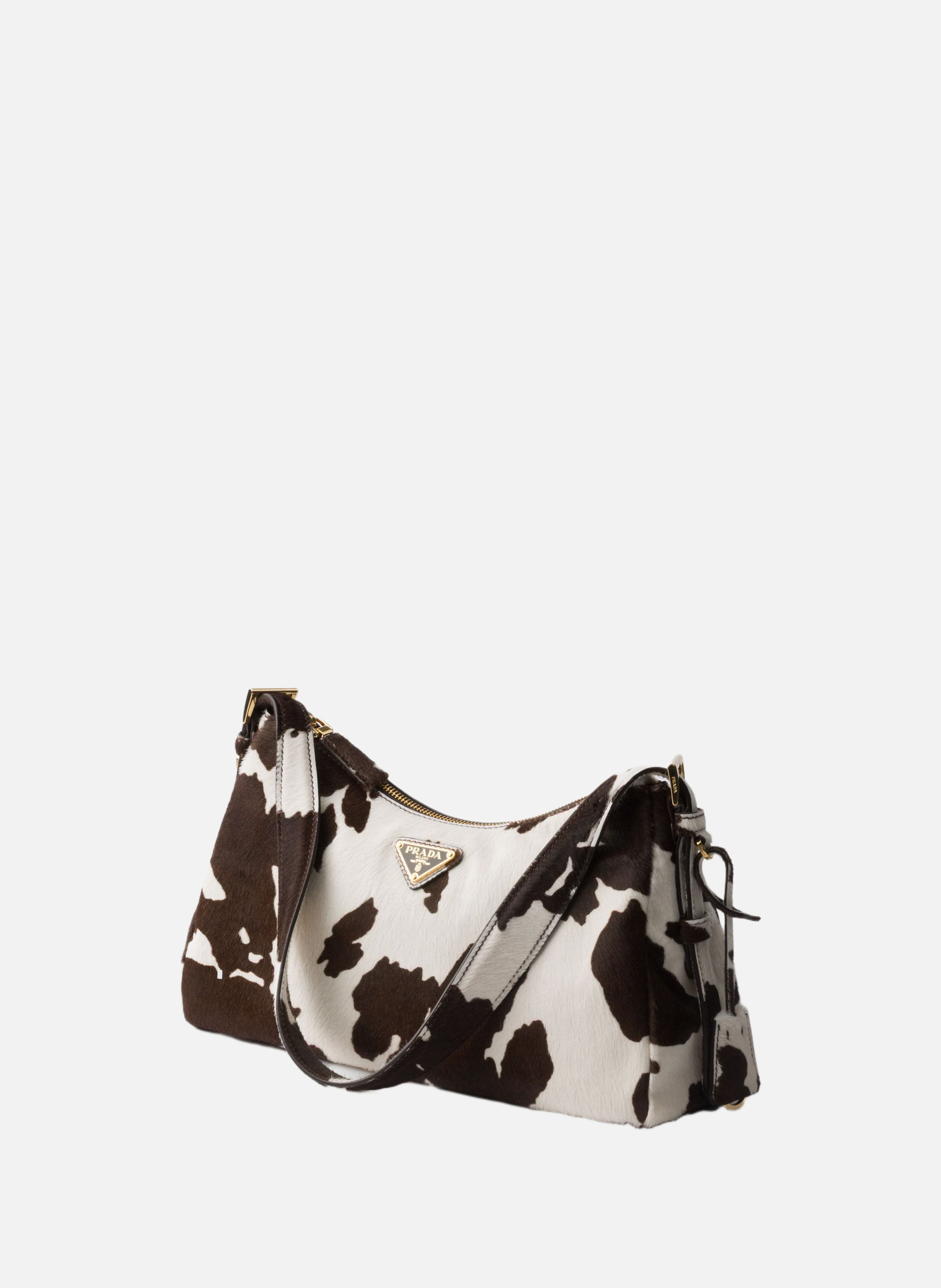 Sac porté épaule prada aimée en cuir imprimé PRADA Blanc