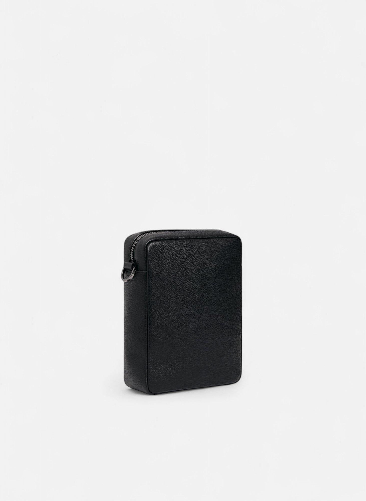 Petite sacoche zippée marceau en cuir grainé LE TANNEUR Noir