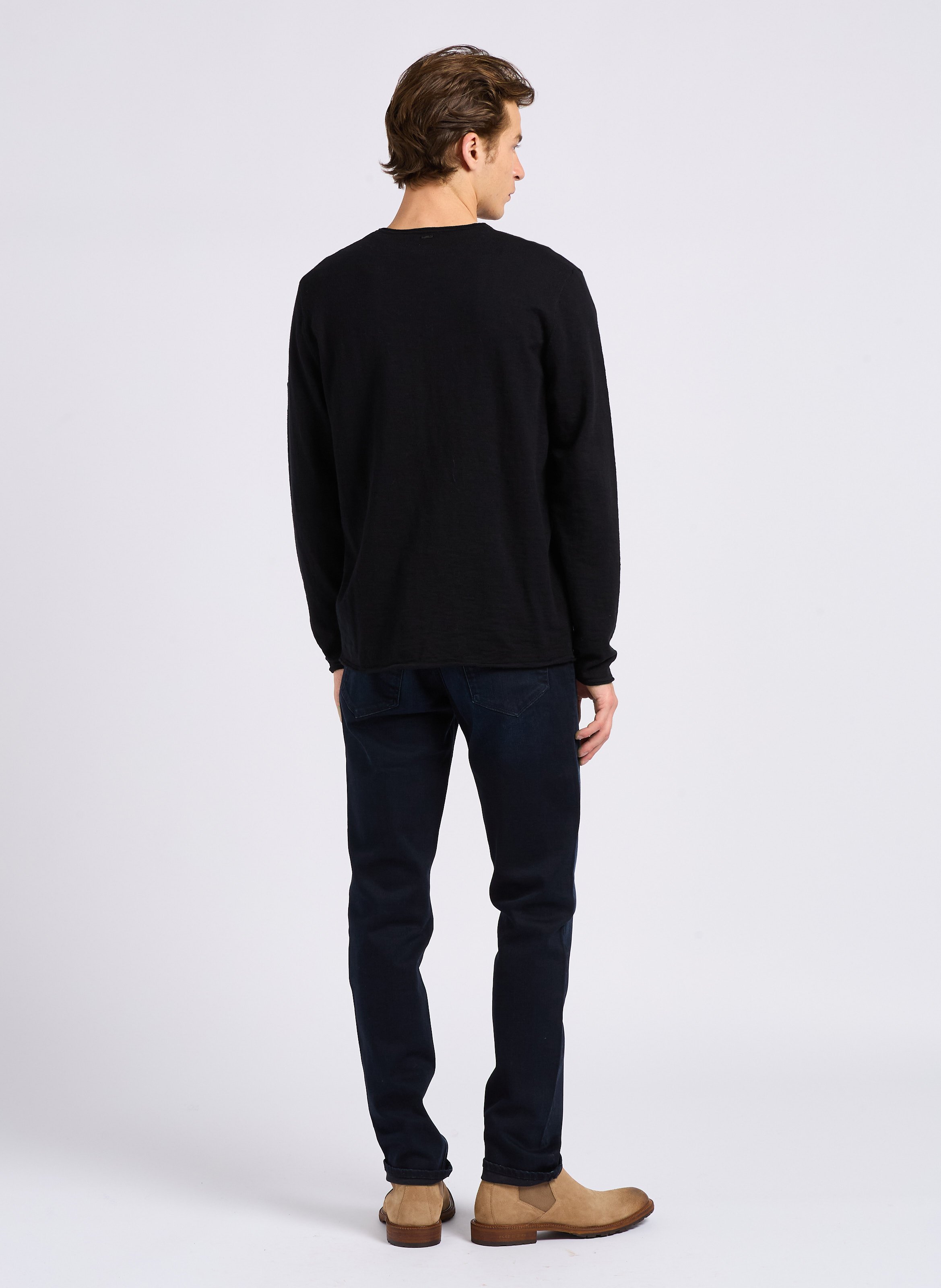 Pull col bateau en coton IKKS Noir