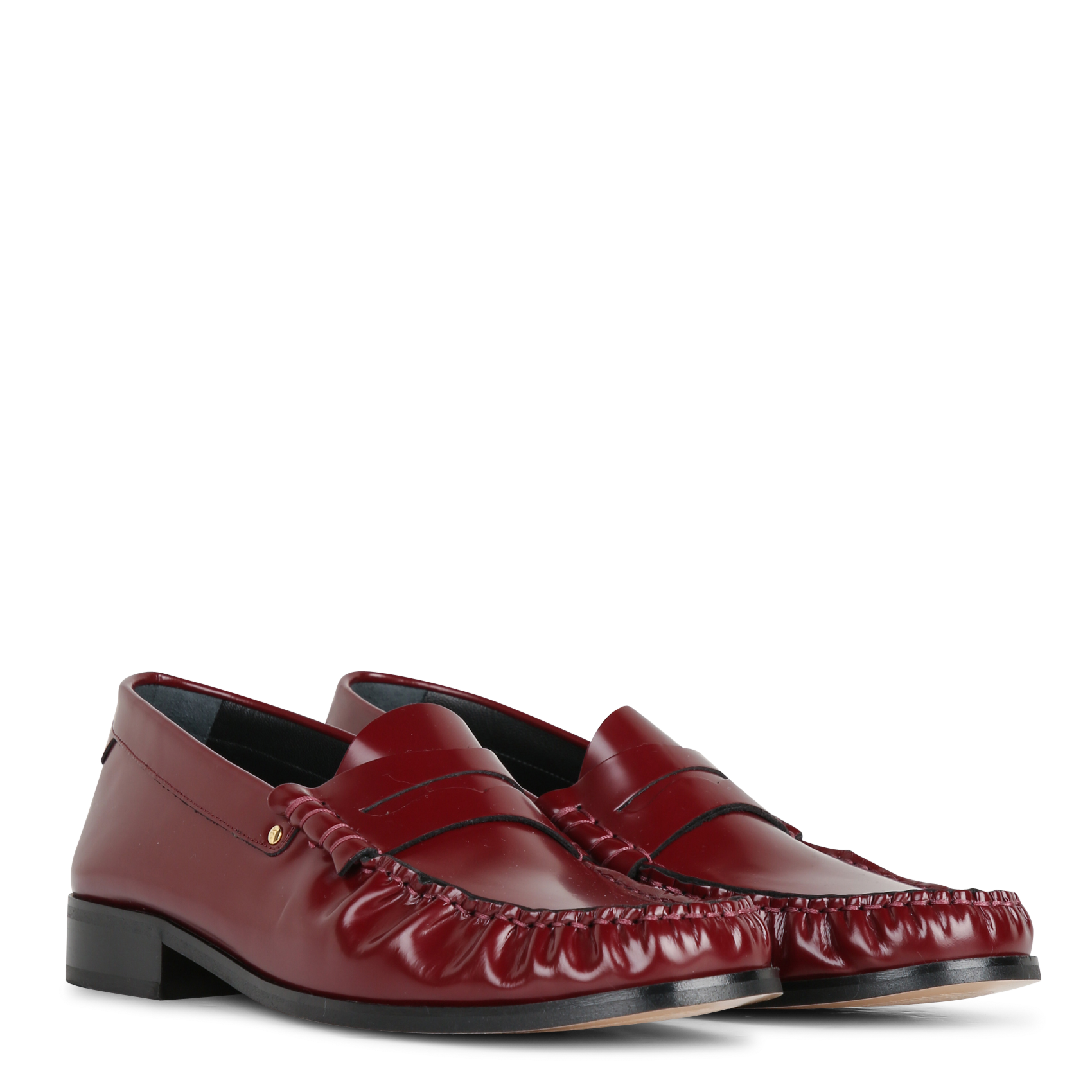 Mocassins en cuir n°182 RIVECOUR Rouge
