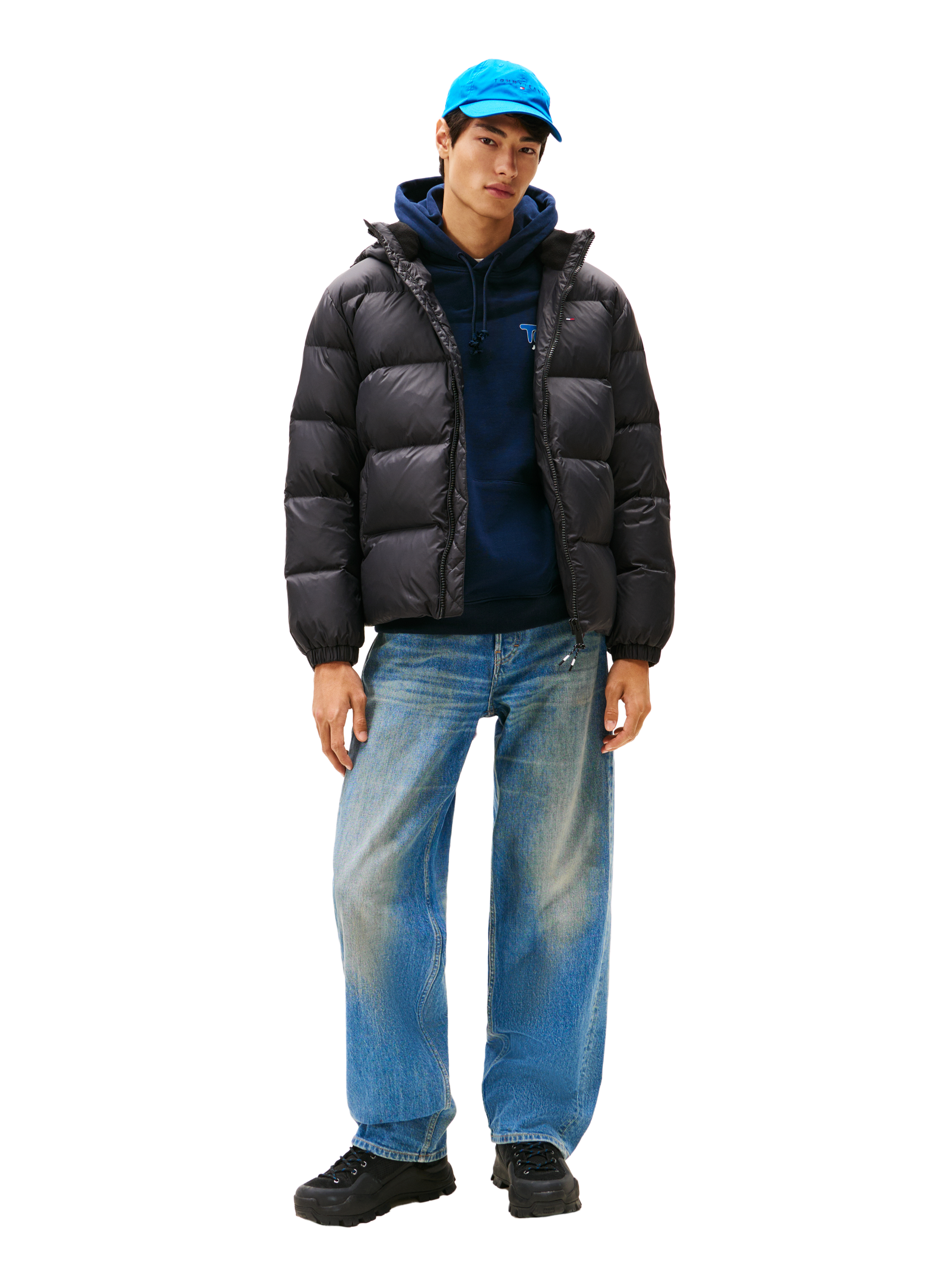 Hooded down jacket TOMMY HILFIGER Black