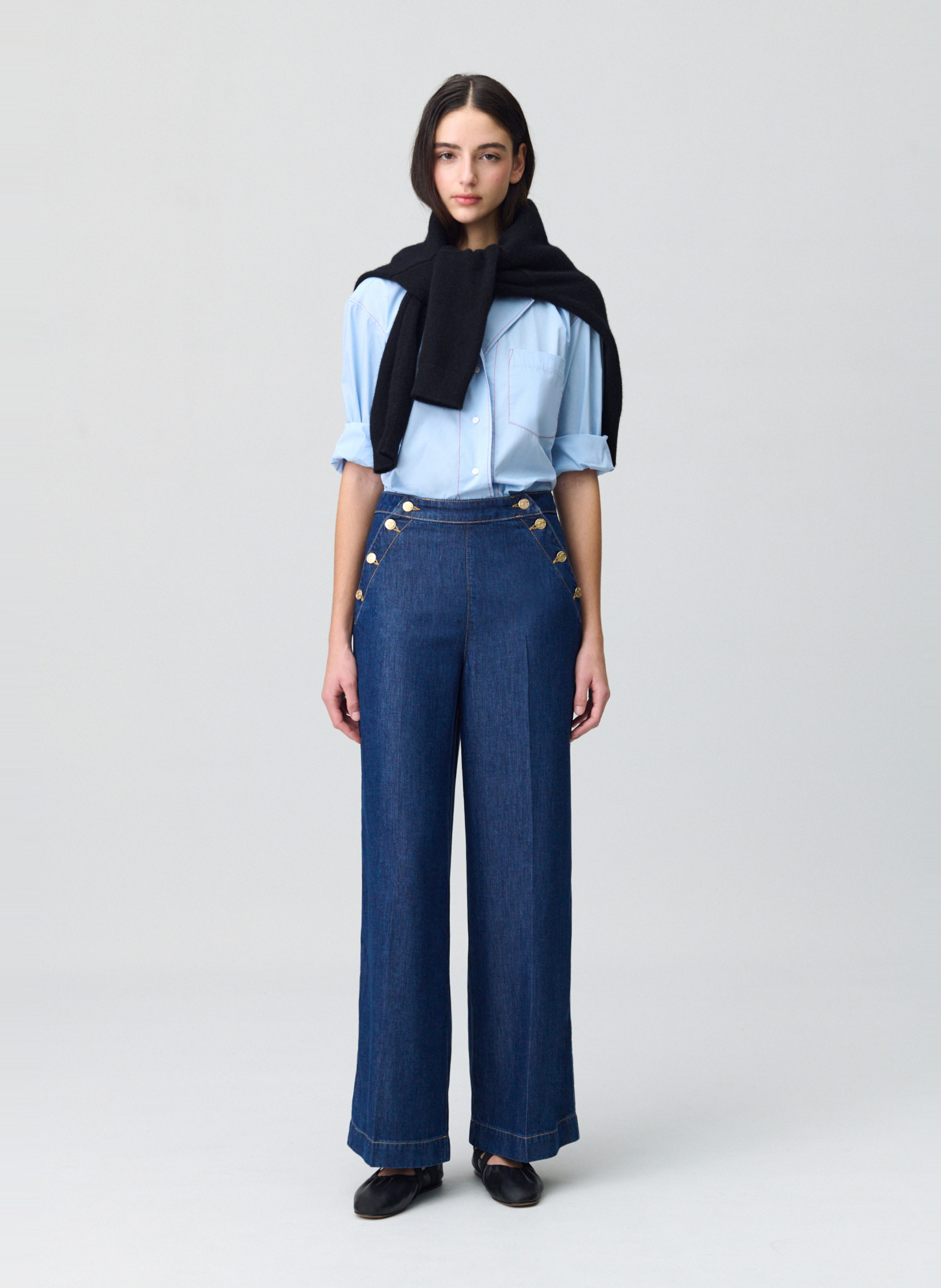 Jean à pont large CLAUDIE PIERLOT Bleu