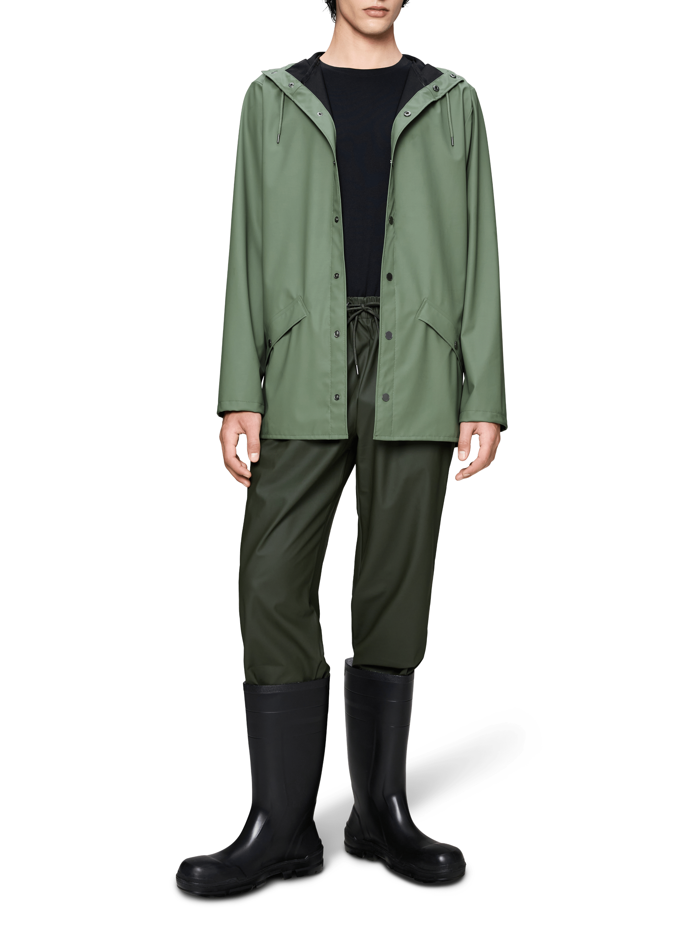 Imperméable à capuche RAINS Vert
