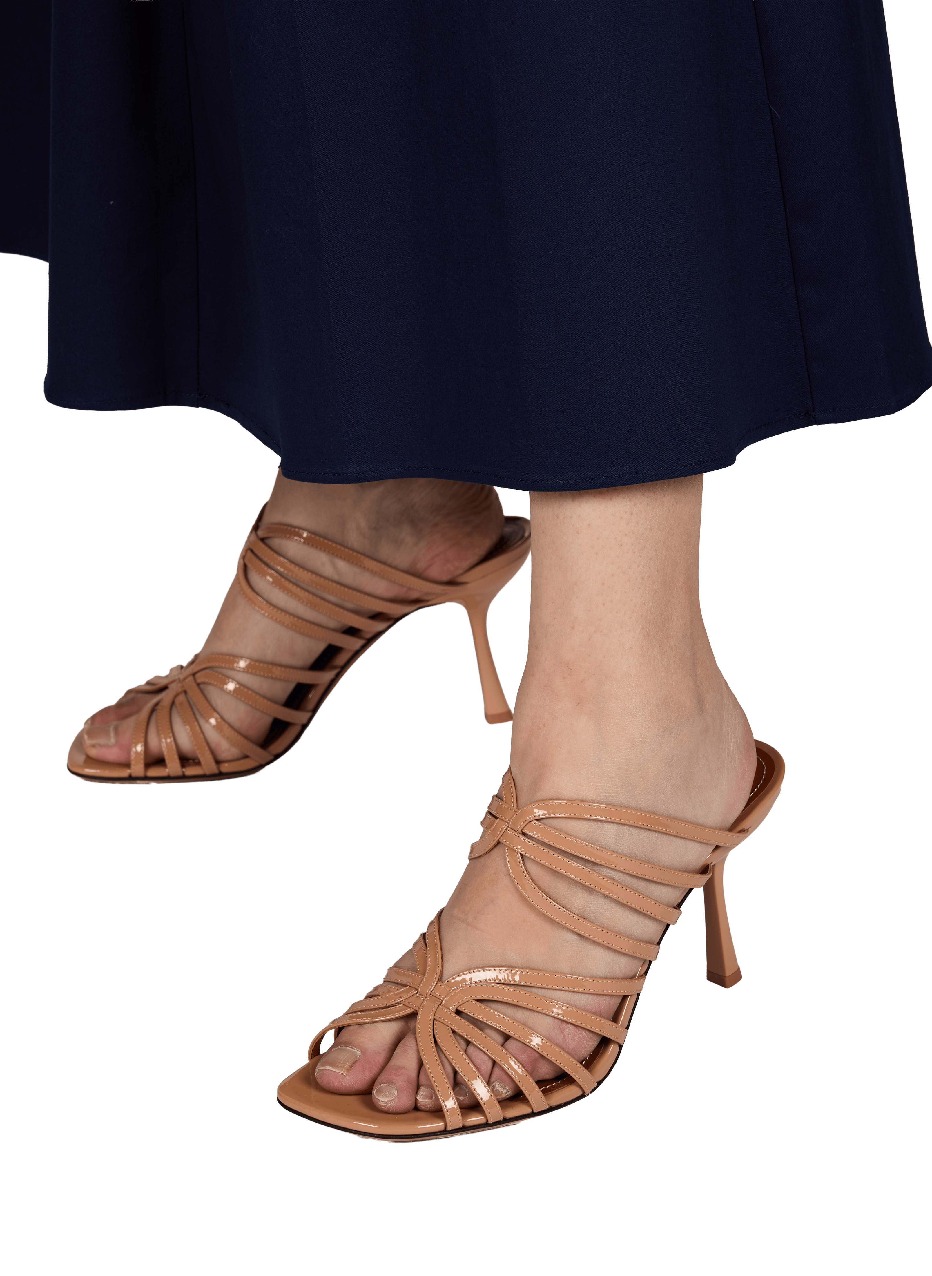 Patent leather stiletto sandals ZIMMERMANN Beige