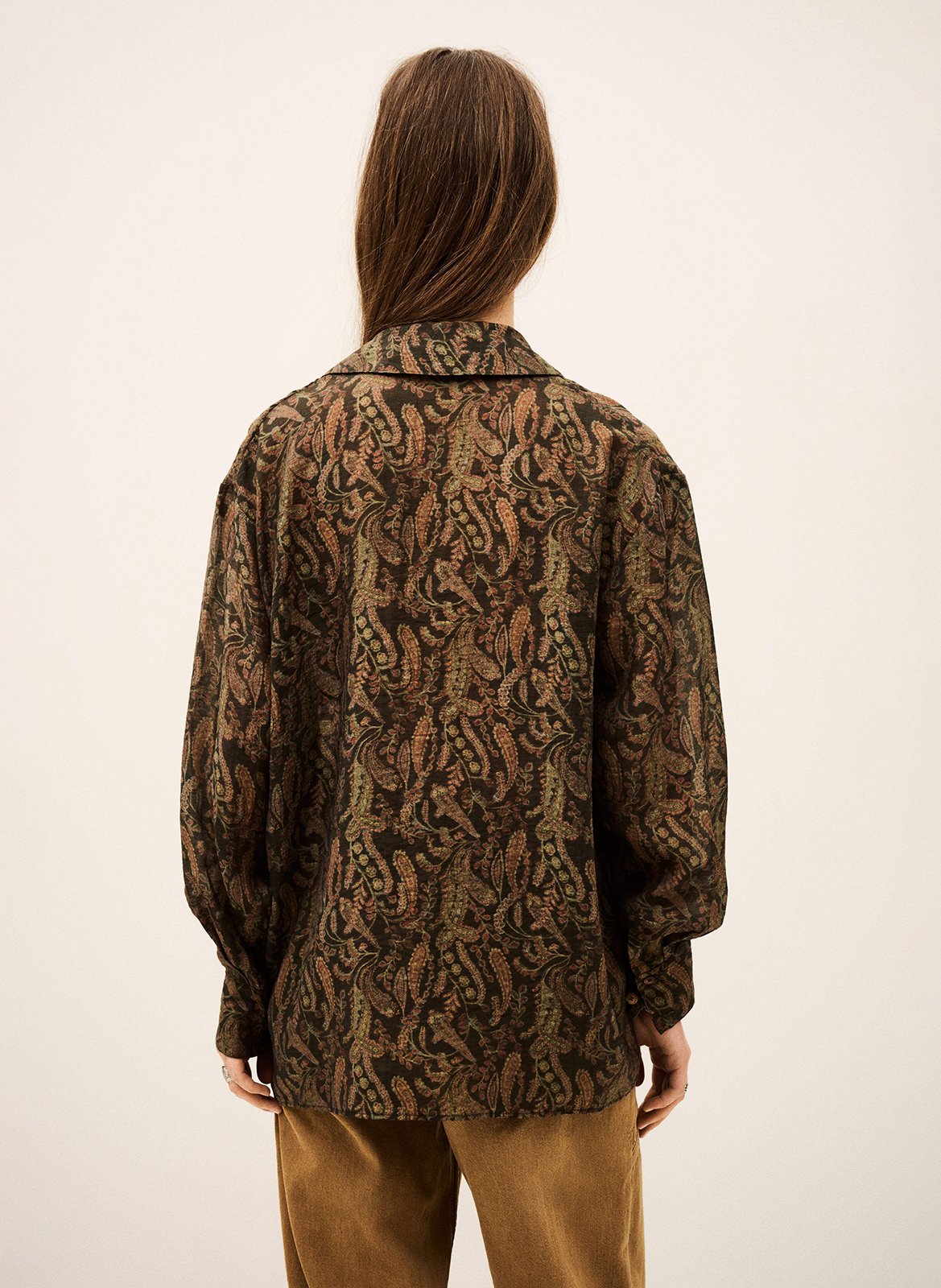 Chemise droite col classique imprimée tao BA&SH Kaki