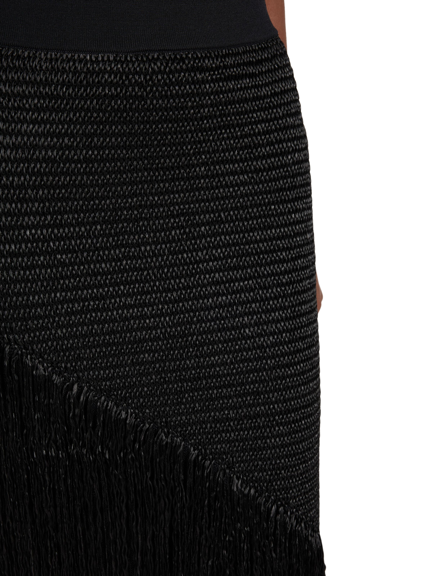 Midi skirt with fringes ADOLFO DOMINGUEZ Black