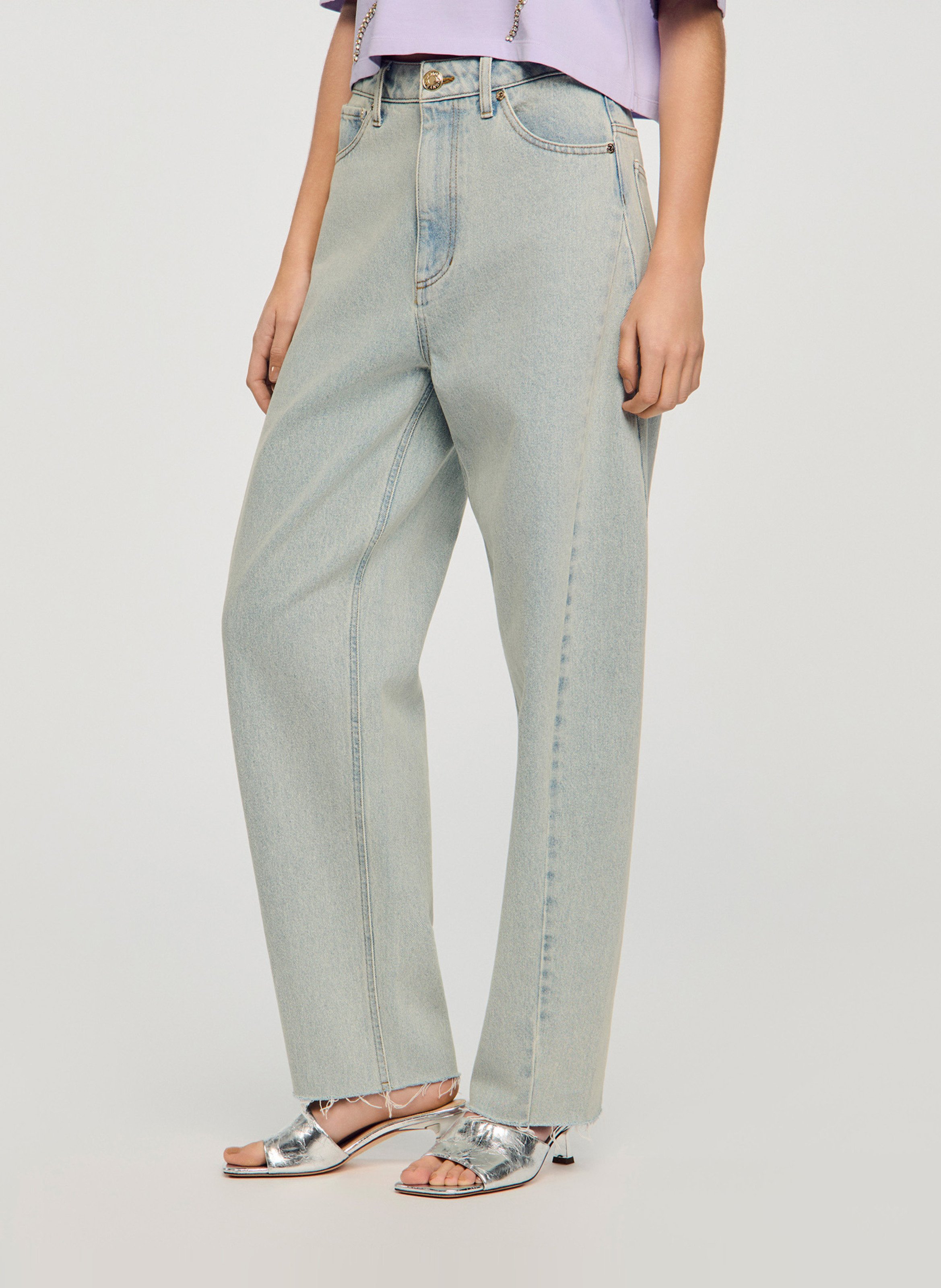 Jean barrel en coton SANDRO Bleu