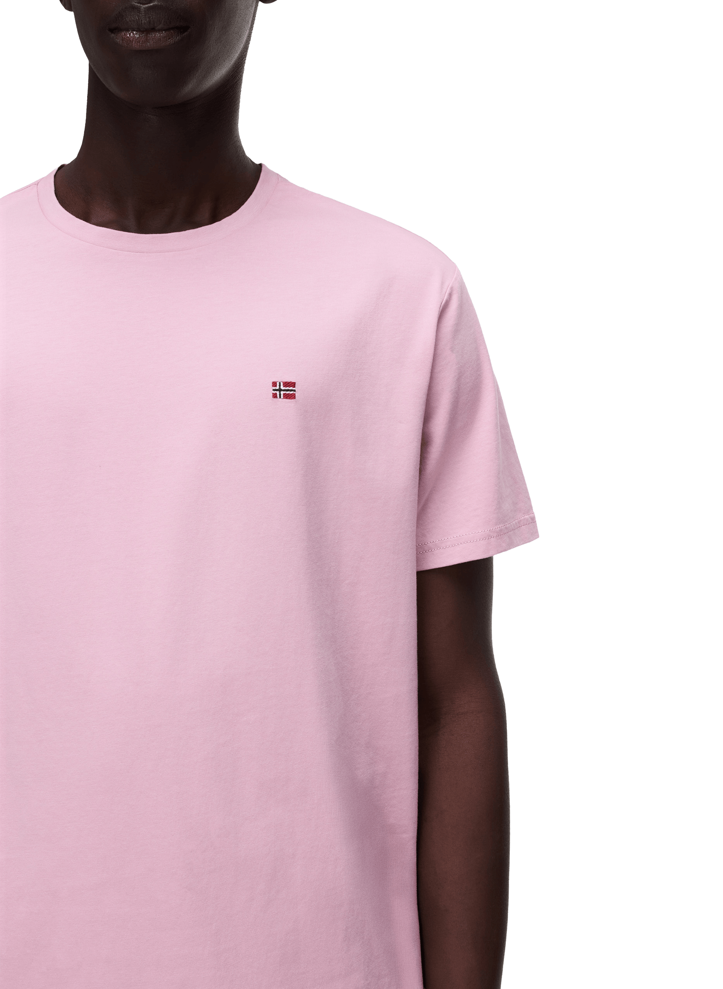 T-shirt col rond en coton NAPAPIJRI Rose