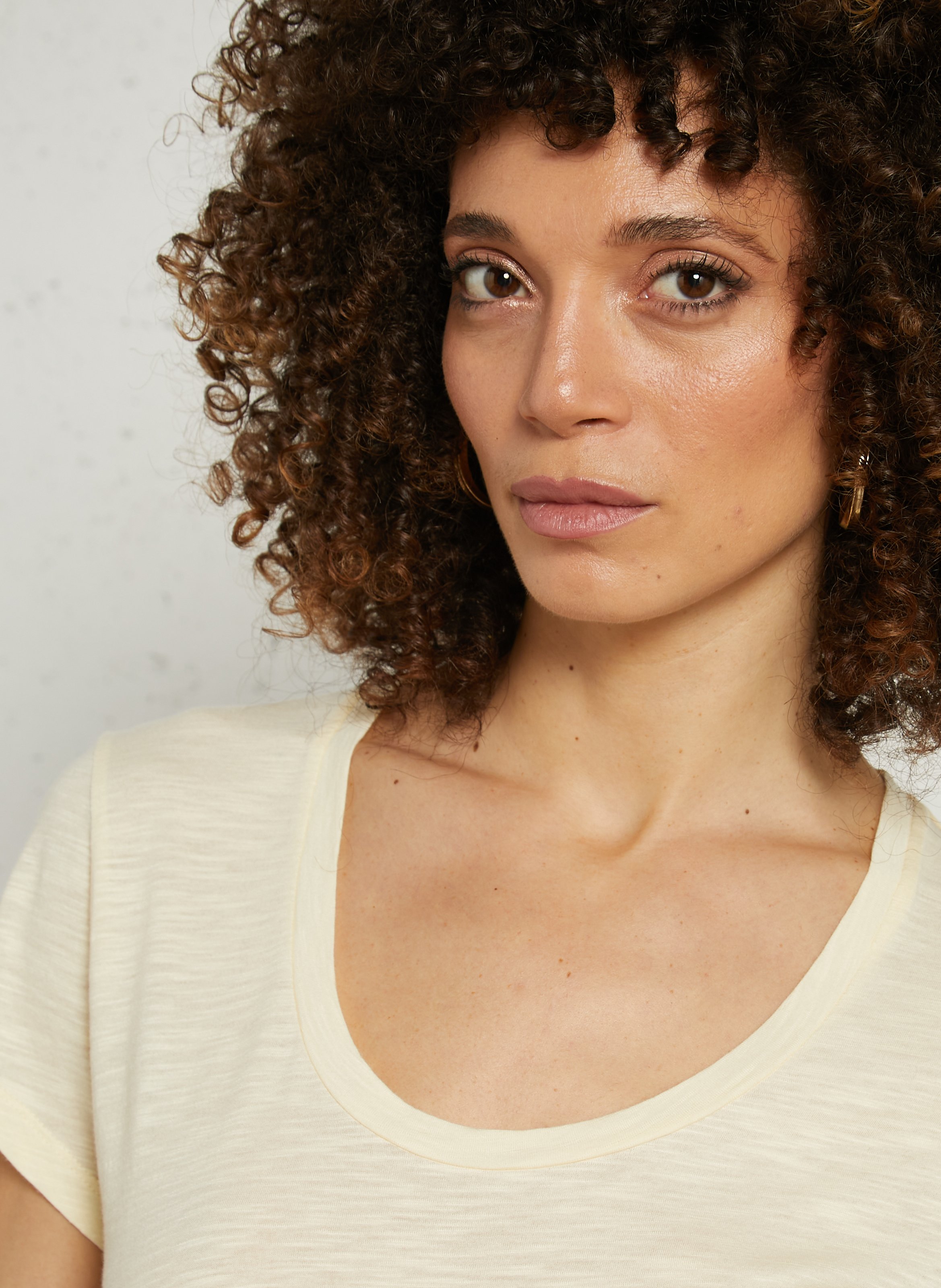 Tee-shirt col rond en coton mélangé jacksonville AMERICAN VINTAGE Jaune