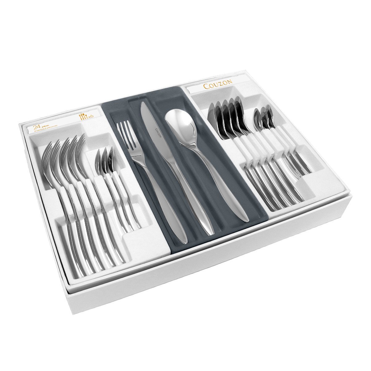 Alkaline - ménagère 24 pièces en coffret COUZON Argent