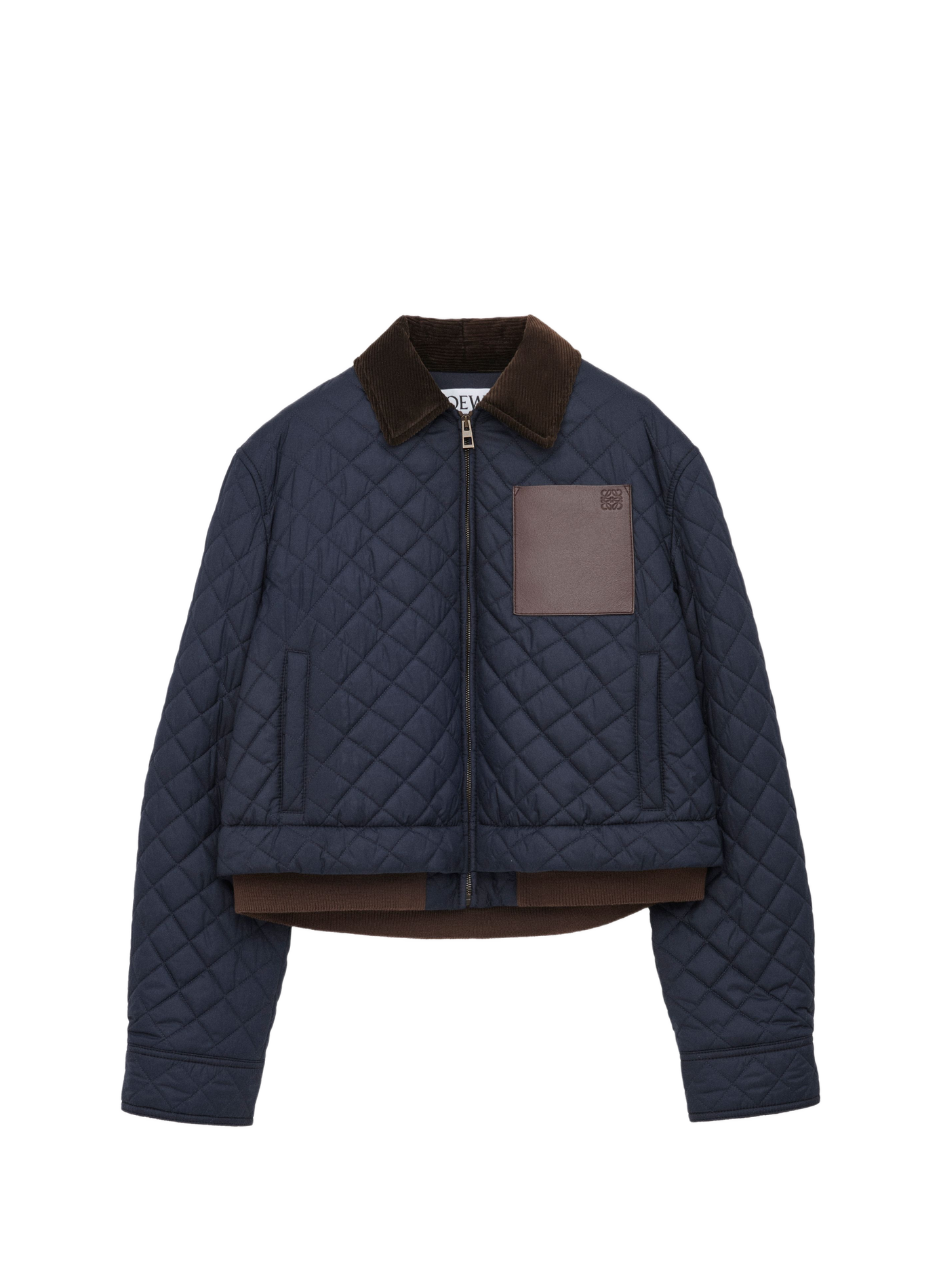 Veste courte en tissu technique à col contrasté LOEWE Bleu